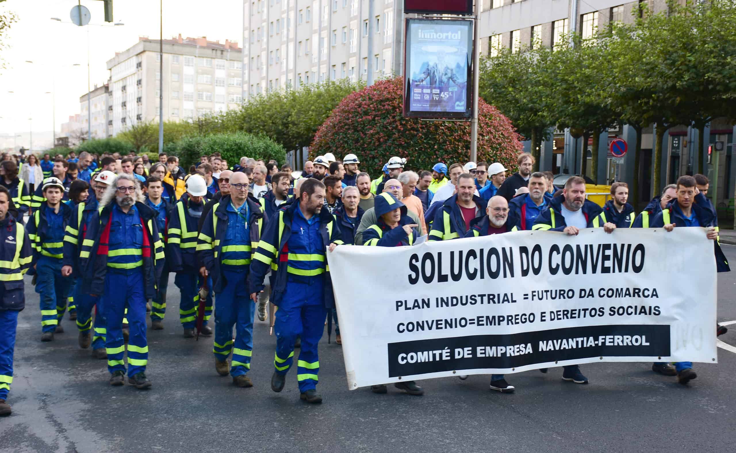 Imagen de archivo de una protesta de trabajadores de Navantia Ferrol.