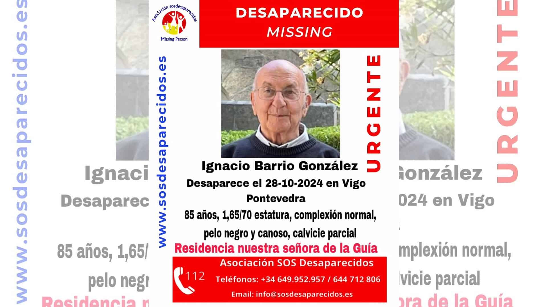 Ignacio Barrio González, desaparecido en Vigo desde el lunes 4 de octubre | @SOSDESAPARECIDOS