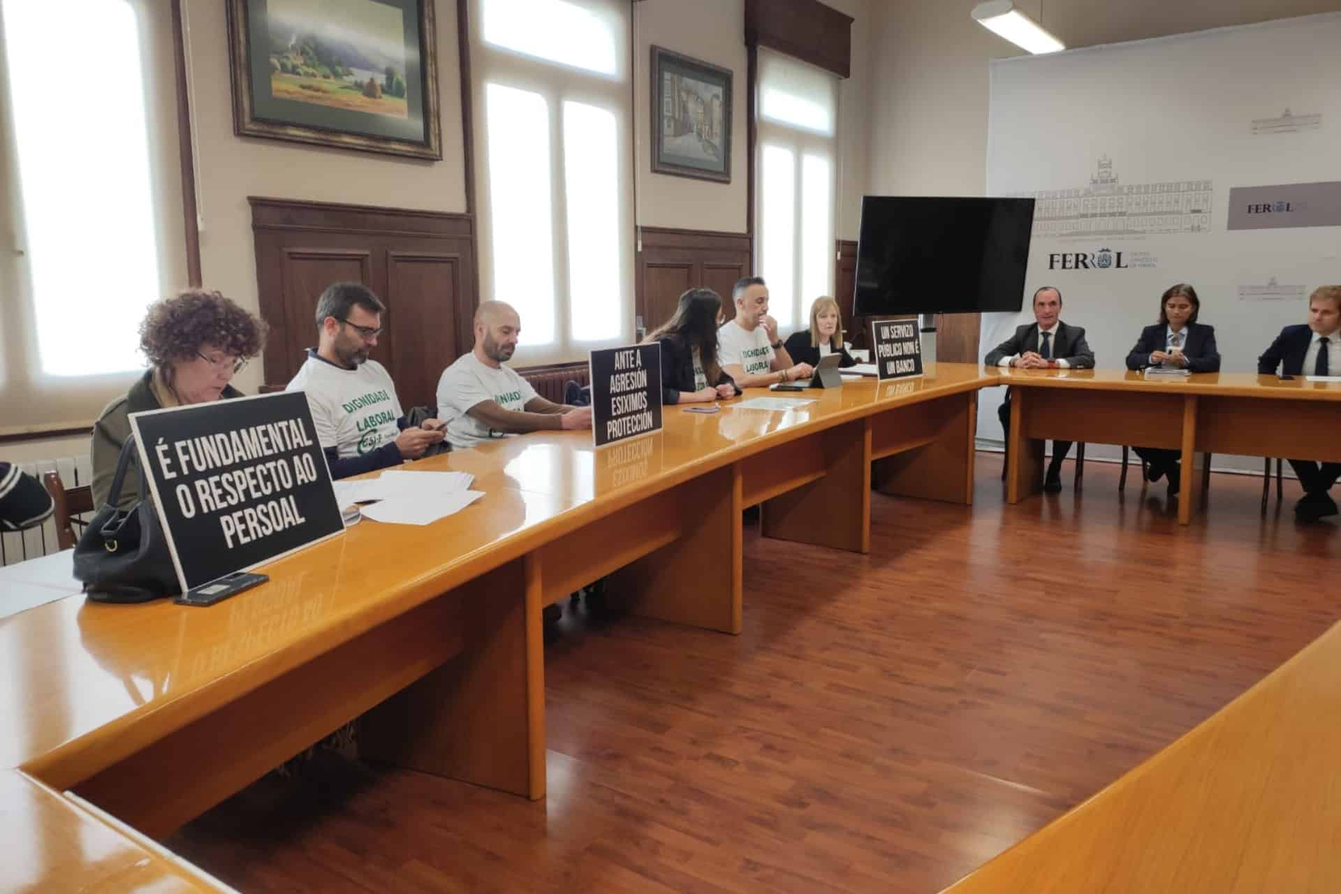 La reunión de la Mesa de Negociación del Concello de Ferrol.