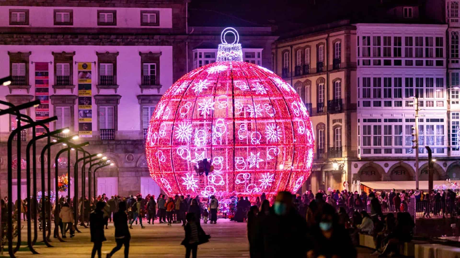 Imagen de archivo de la iluminación navideña de A Coruña.