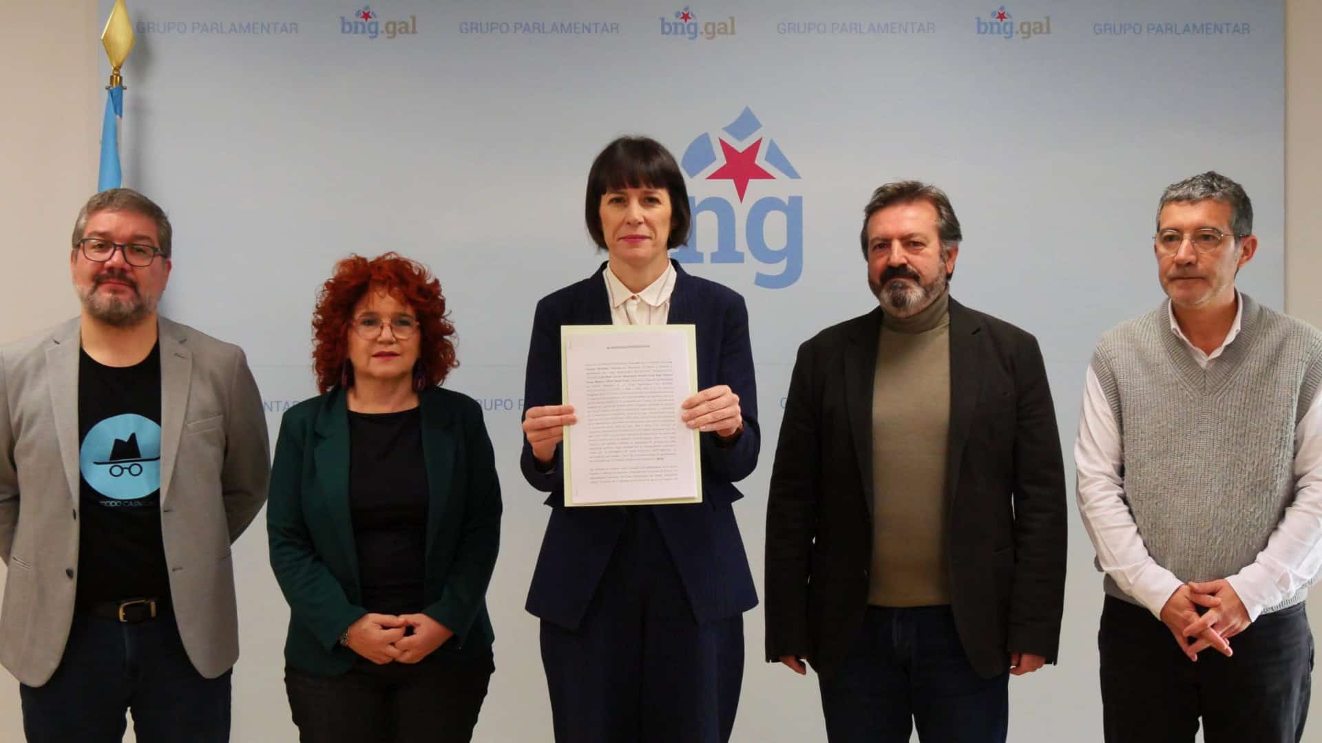 La portavoz nacional del BNG, Ana Pontón, junto a los diputados que participan en la comisión de investigación | BNG