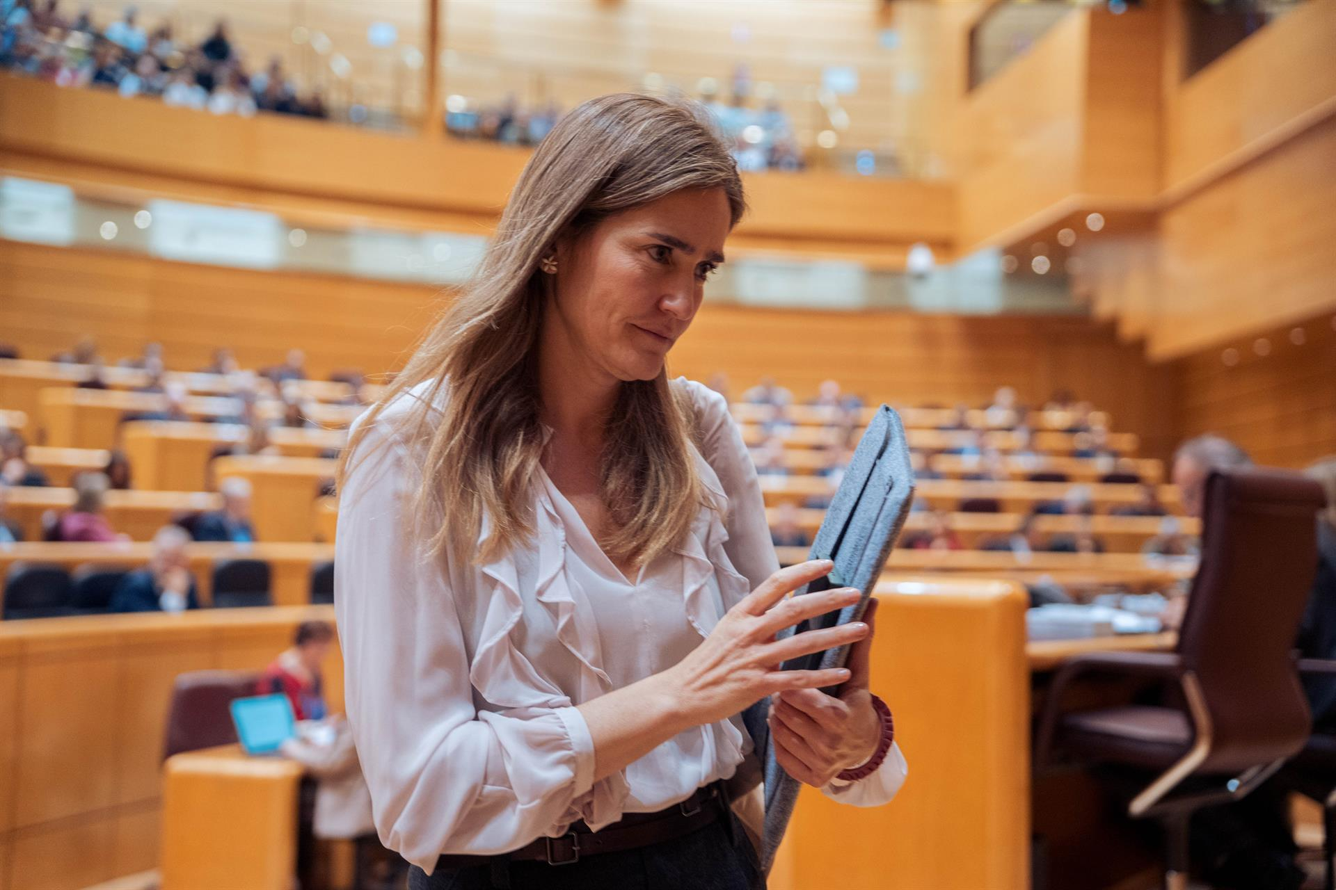 La vicepresidenta tercera y ministra para la Transición Ecológica y el Reto Demográfico, Sara Aagesen, en una sesión de control al Gobierno en el Senado | EP