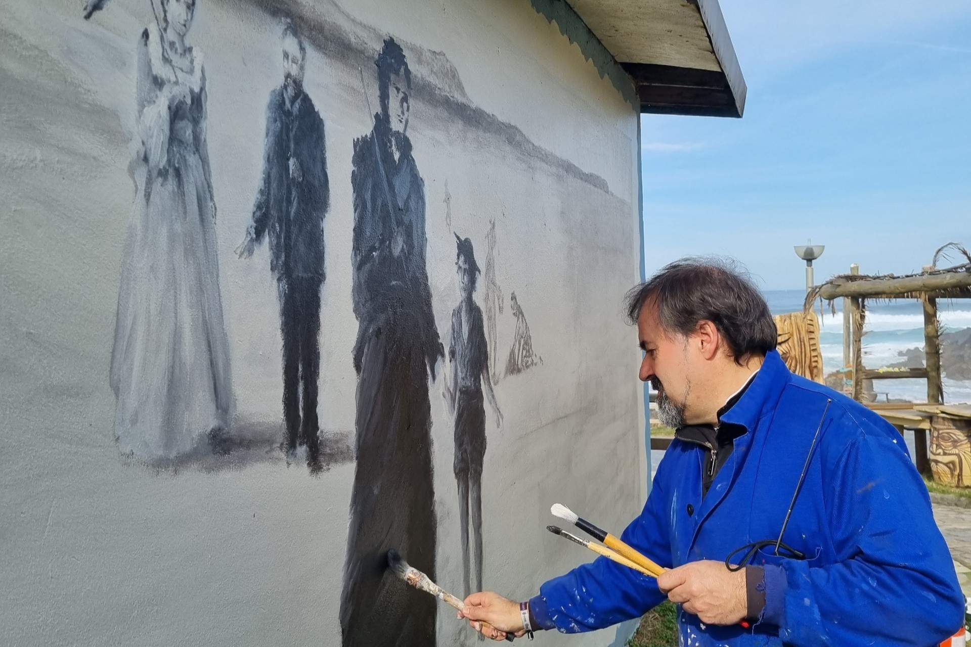  El pintor Manuel Carballeira, maestro del Aula de Artes Plásticas Municipal en Loira