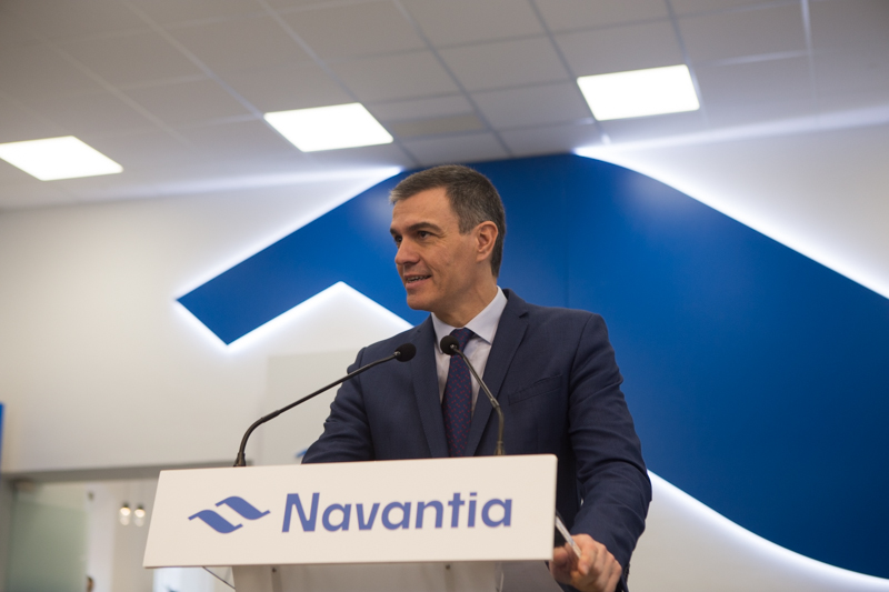 Pedro Sánchez, durante una de sus últimas visitas a Navantia | A.S.