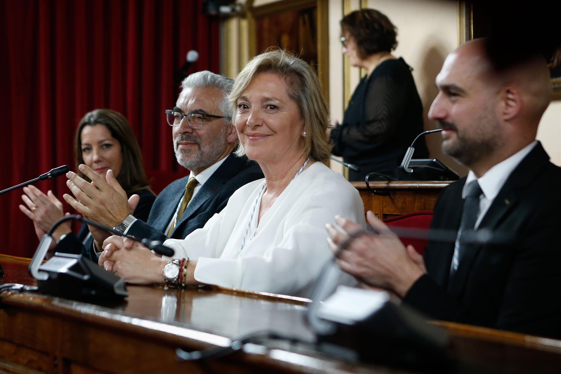 Paula Alvarellos, durante la toma de posesión de su nuevo cargo como alcaldesa de Lugo, a 18 de enero de 2024