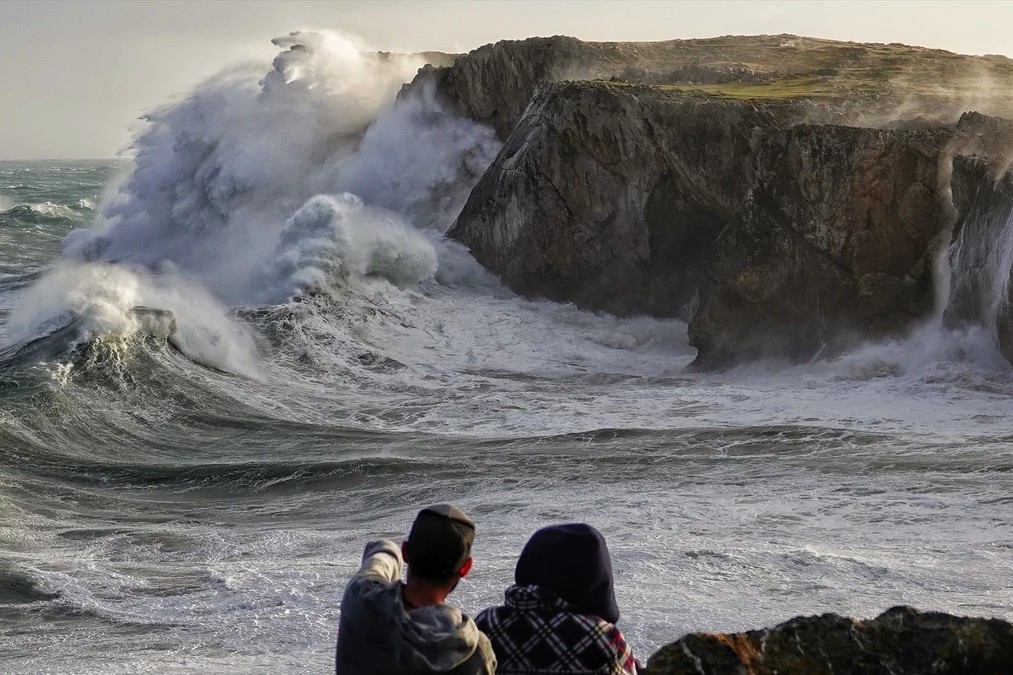 Olas durante un frente meteorológico