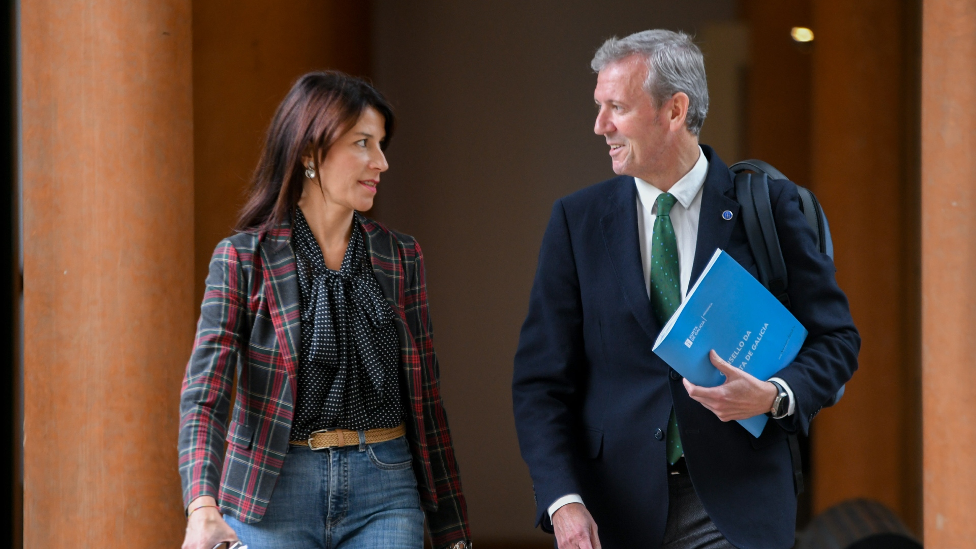 El presidente de la Xunta, Alfonso Rueda, junto a la conselleira de Vivenda e Infraestruturas, María Martínez Allegue | XUNTA DE GALICIA