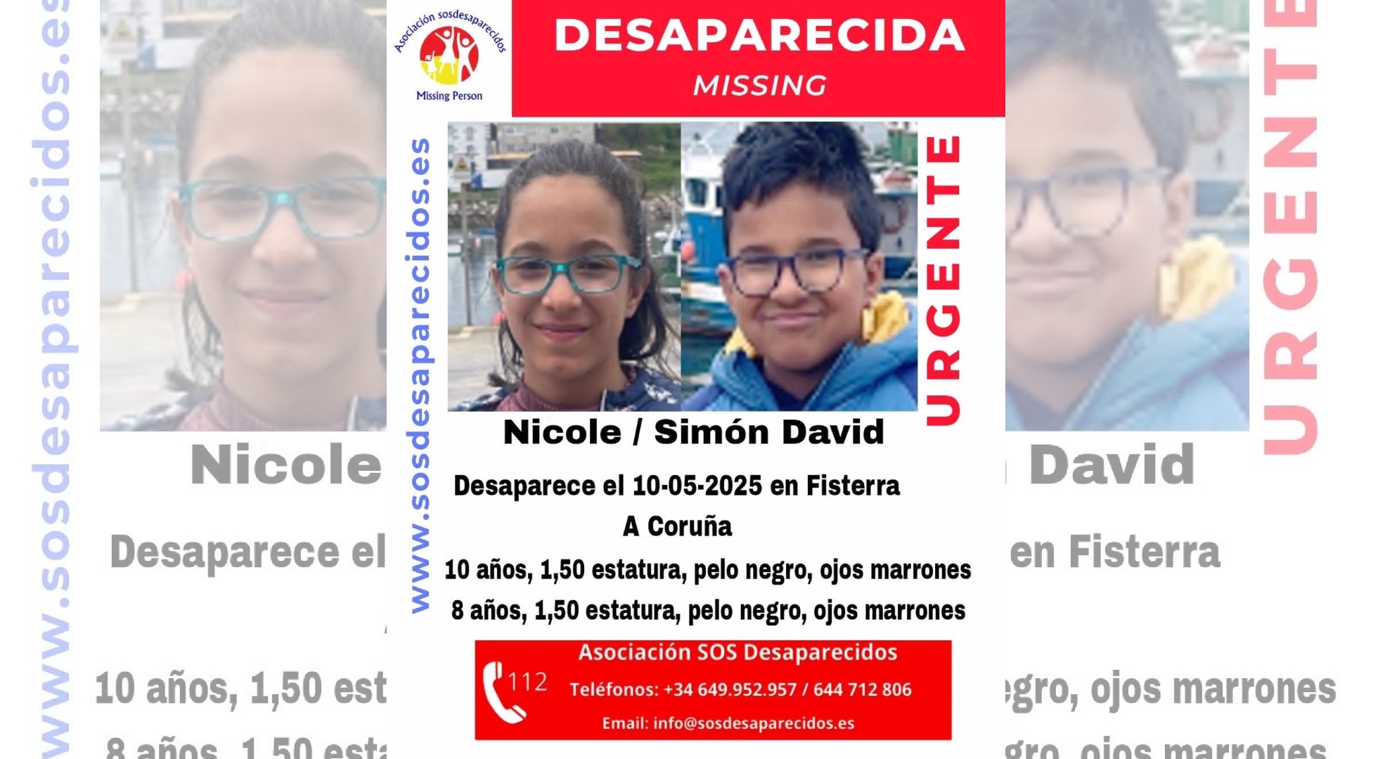 SOS Desaparecidos Nicole Simón David centro menores Fisterra