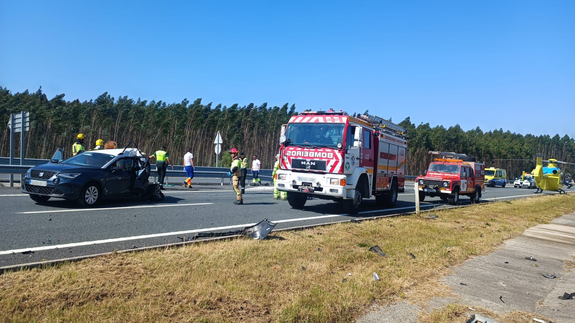 El accidente mortal en la A-54 a su paso por O Pino | CONSORCIO PROVINCIAL CONTRA INCENDIOS DE A CORUÑA