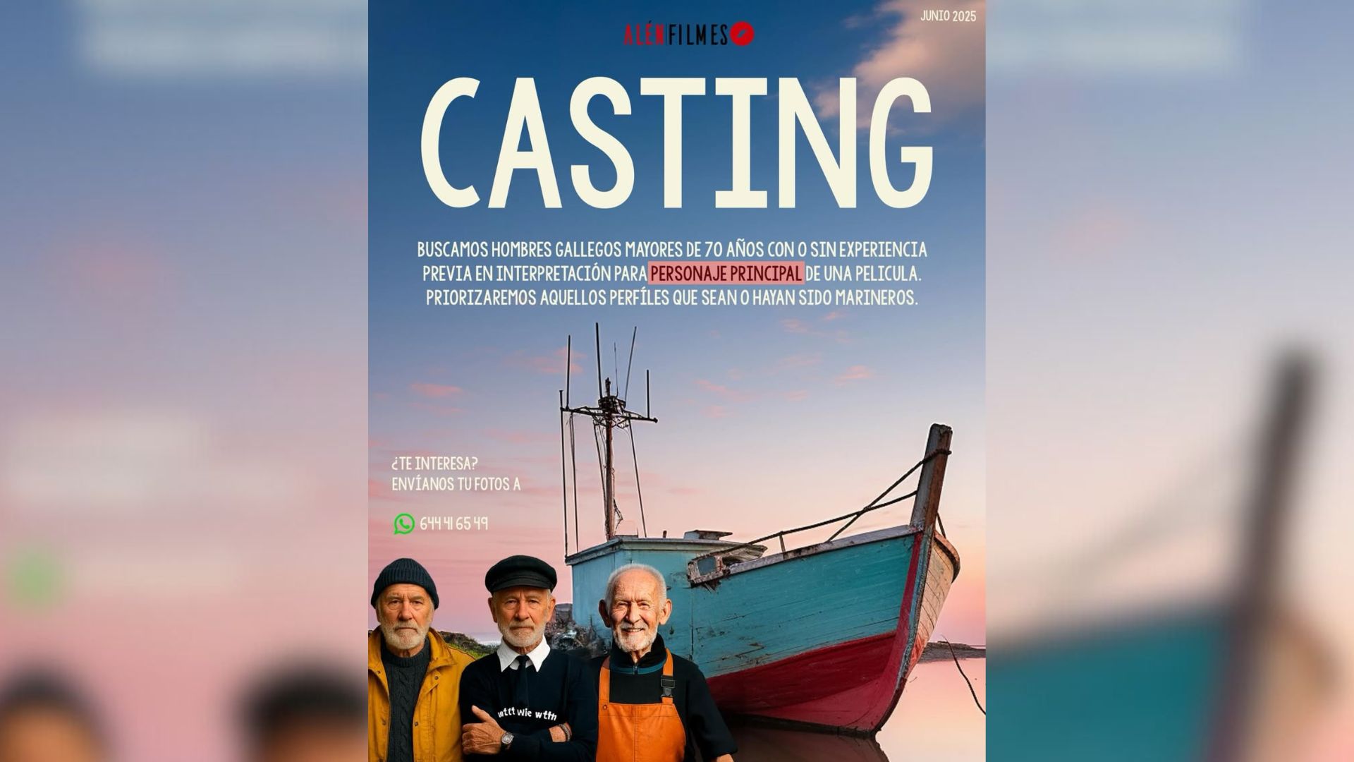 Cartel del casting de Alén Filmes