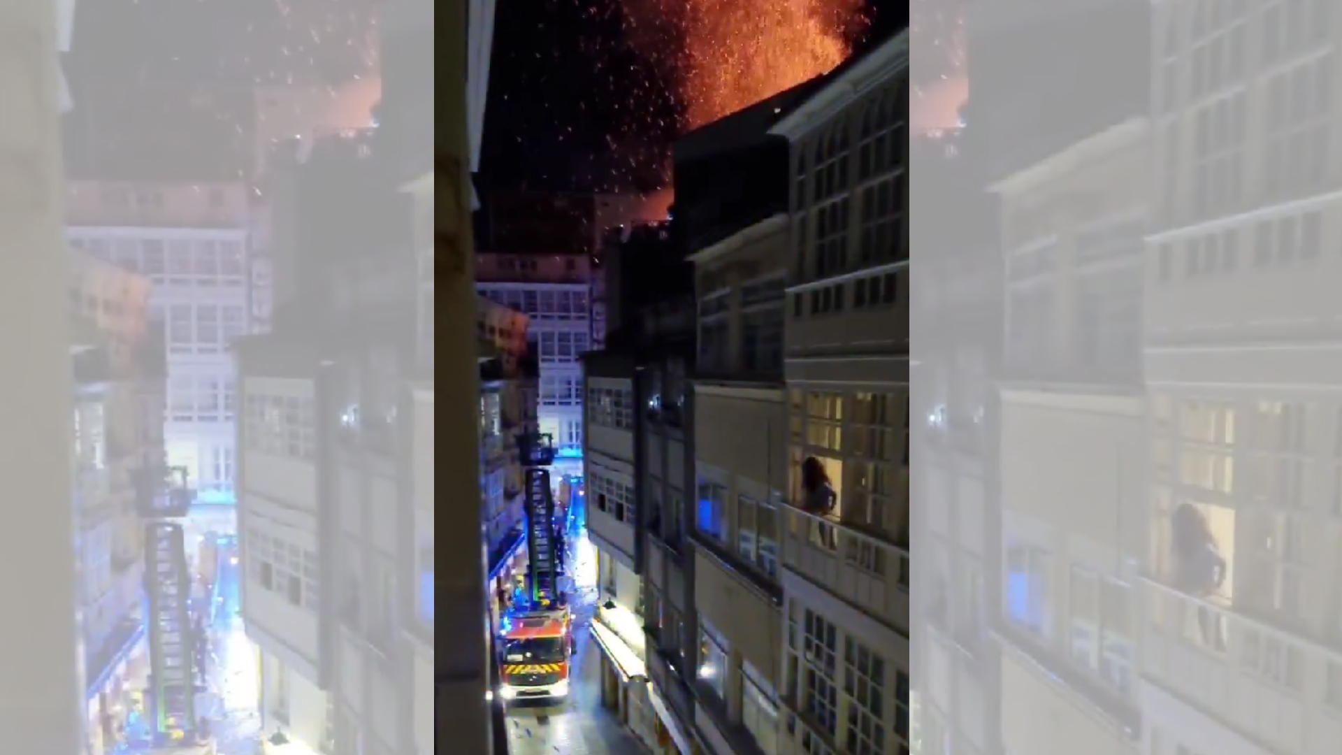 Incendio edificio okupado A Coruña Rúa Barrera