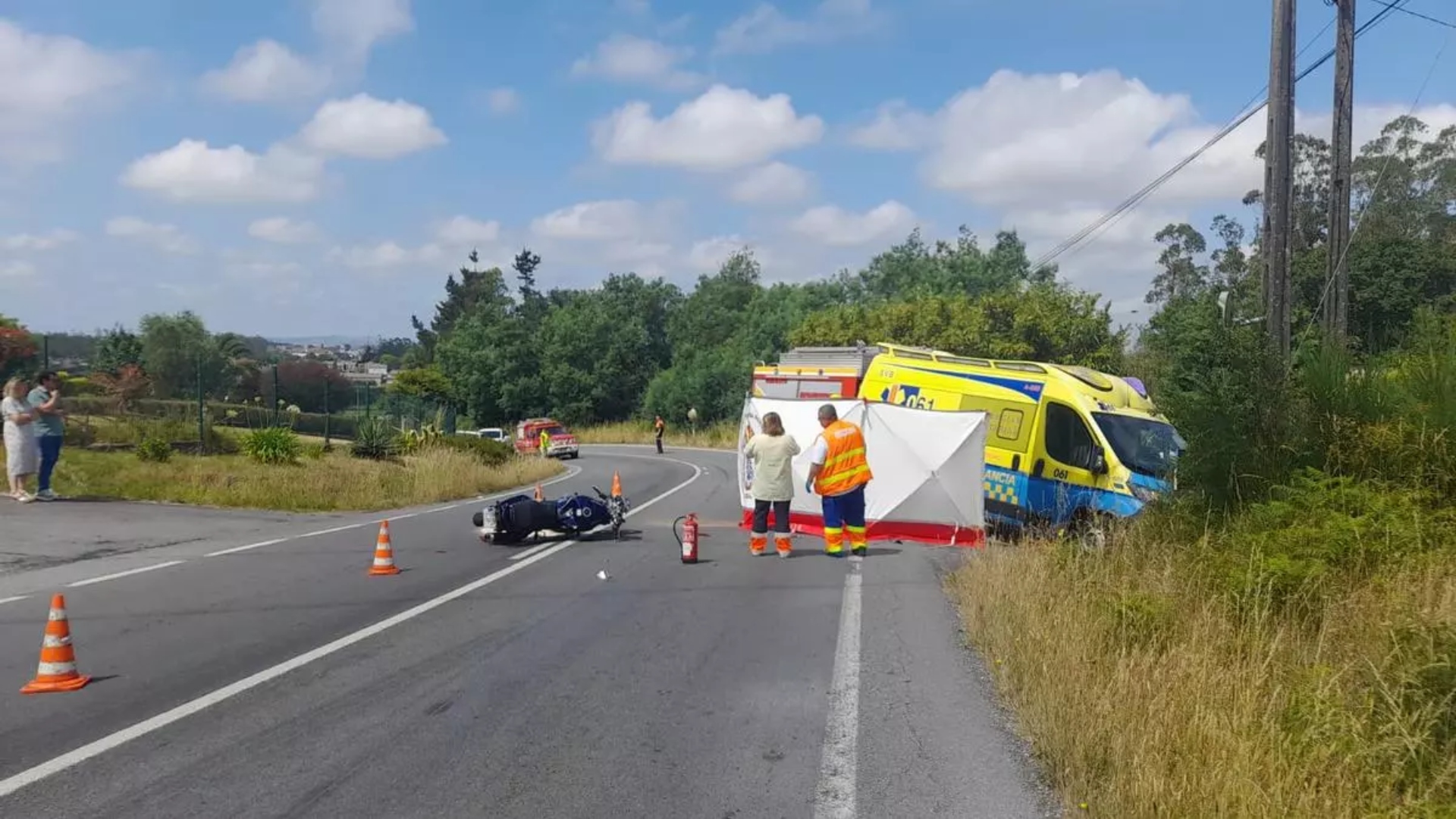 Santa Comba accidente mortal AC-400 motorista