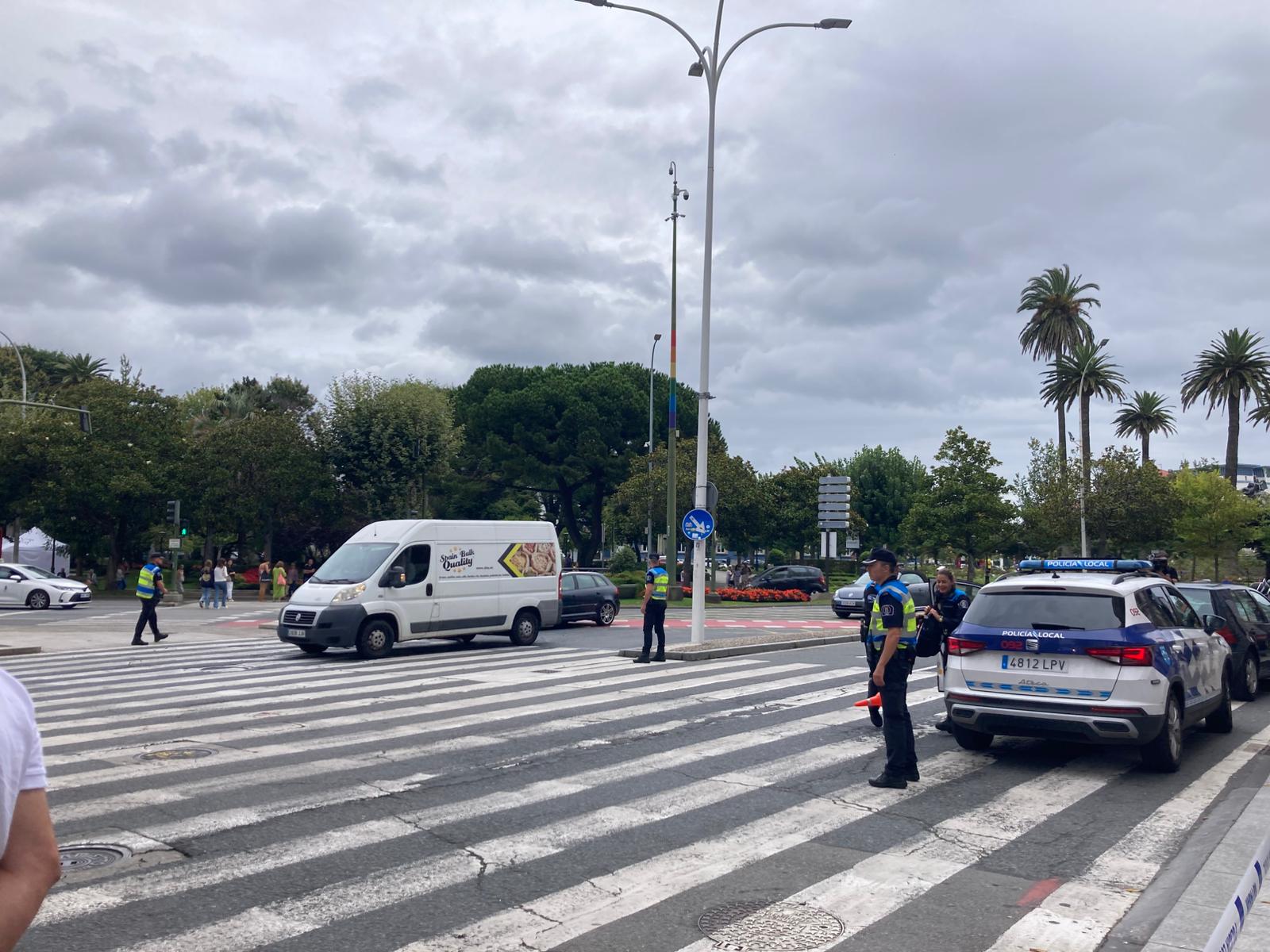 Accidente en la plaza de Mina de A Coruña