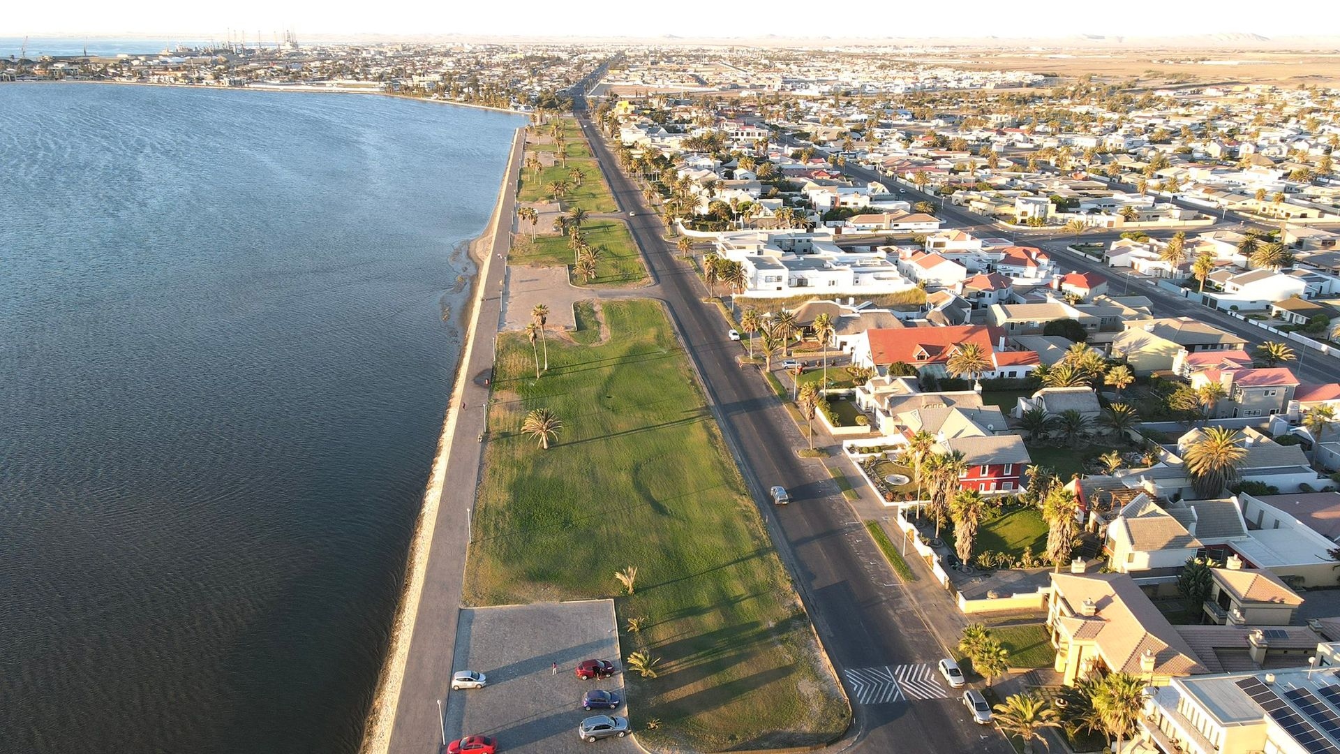 Walvis Bay Namibia Imagen de archivo de la ciudad portuaria de Walvis Bay, en Namibia.
