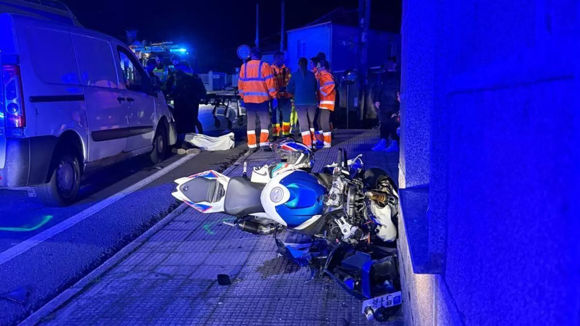 Accidente mortal moto Moaña