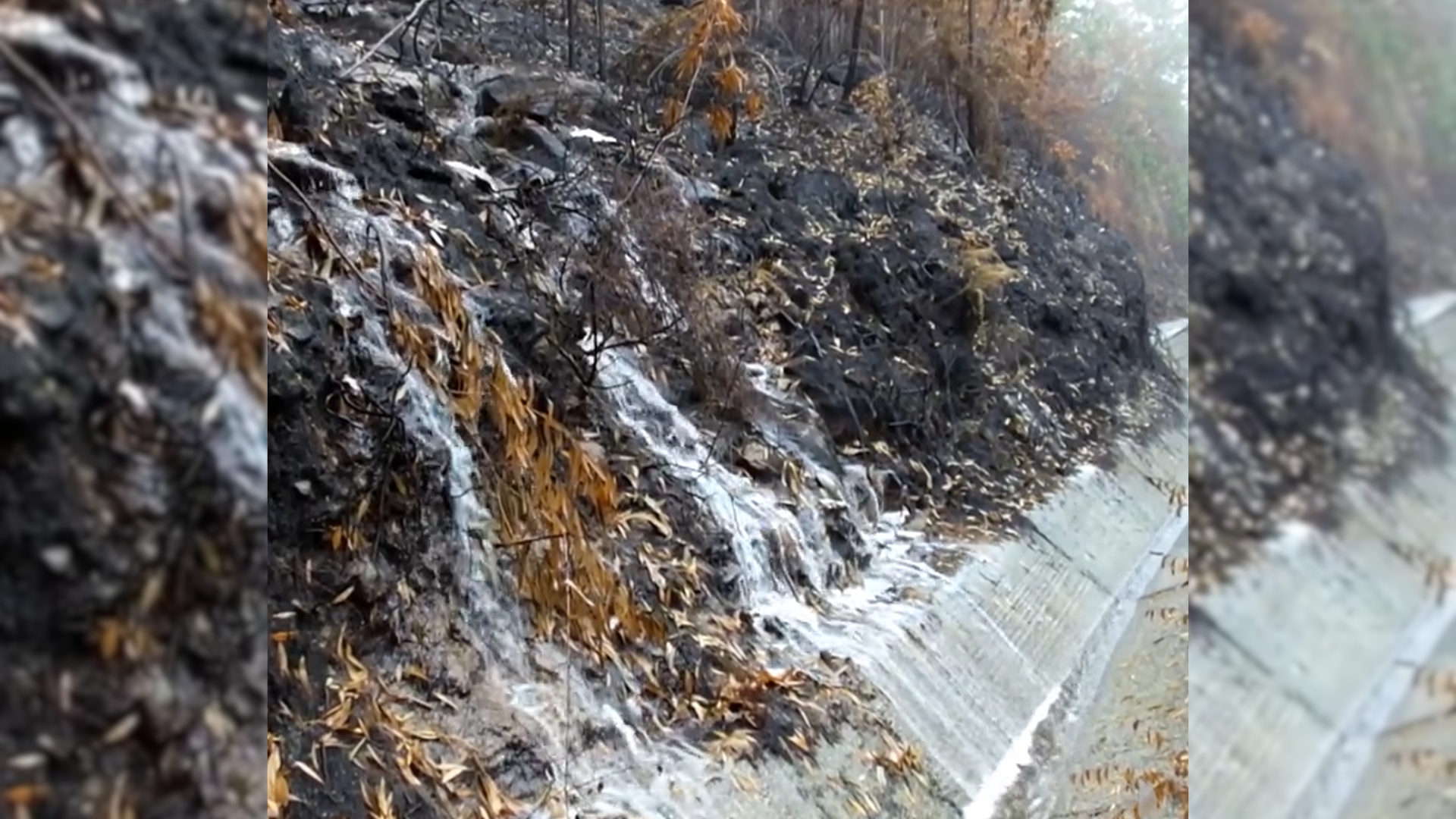 Imagen de las escorrentías tras los incendios del verano | Ría de Noia
