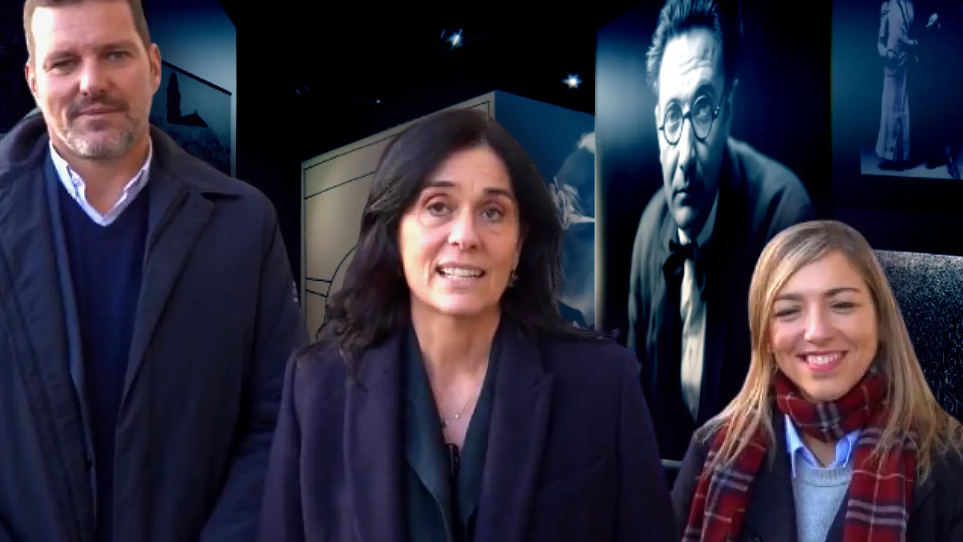 Paula Prado y José López Campos, durante su visita a la exposición 'Castelao. Mirar por Galicia' en la Cidade da Cultura, en el cierre institucional del Ano Castelao 2025. / PPdeG