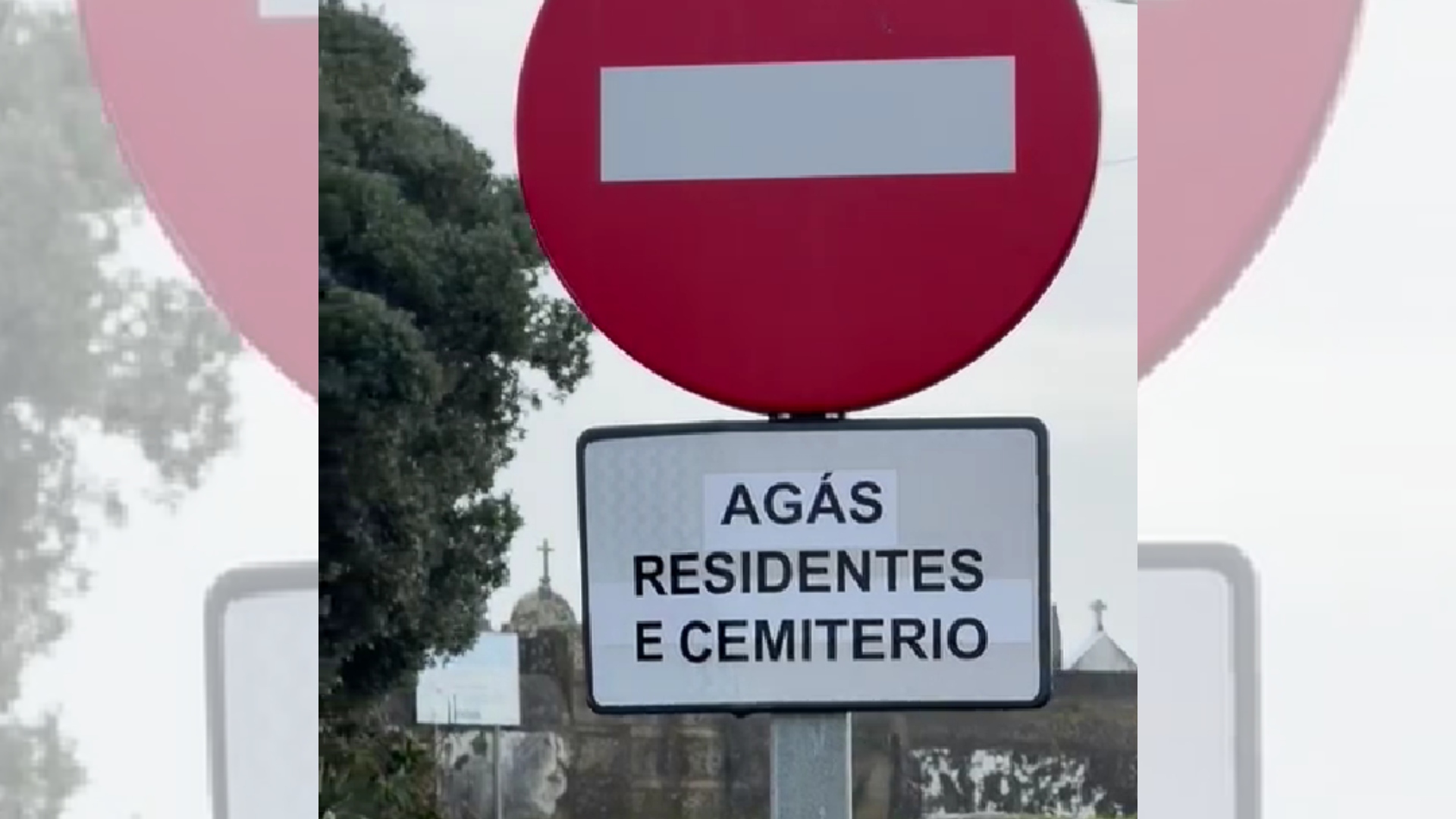 Señal viral Ribeira cementerio Santa María de Corrubedo (1)