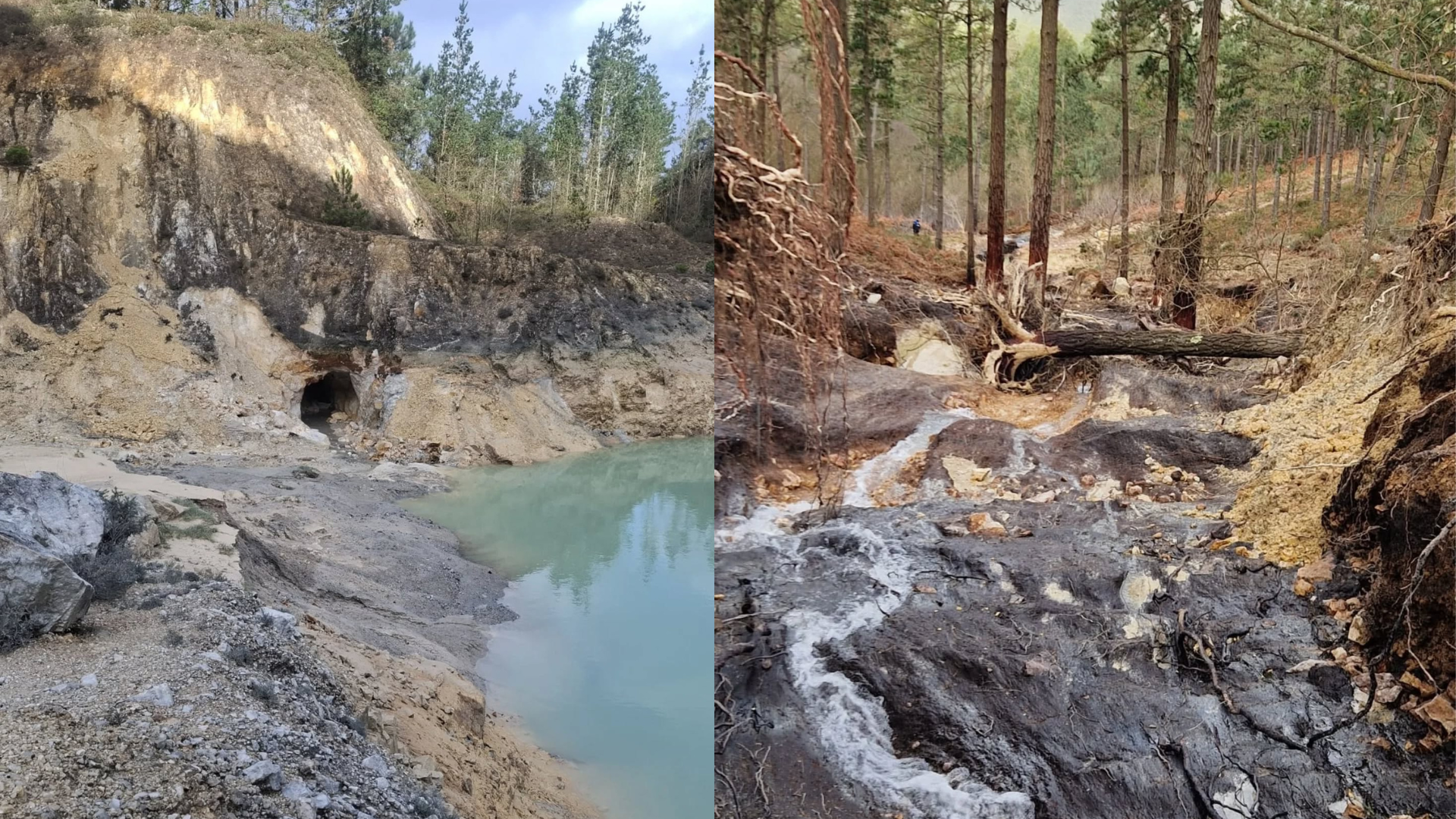 Ruptura de una balsa en el Monte Neme