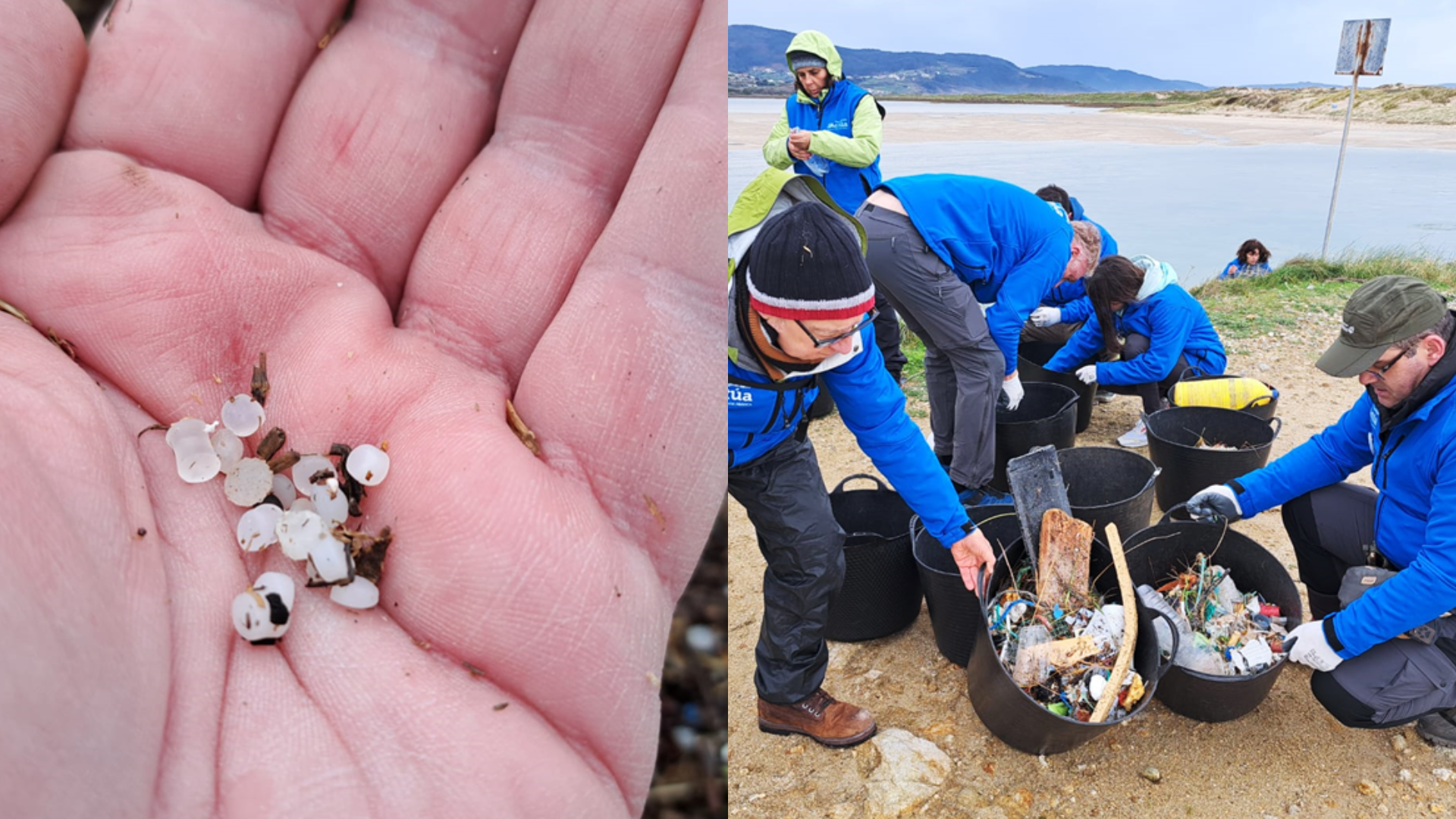 Localizan más de 200.000 pellets en las playas de Carballo
