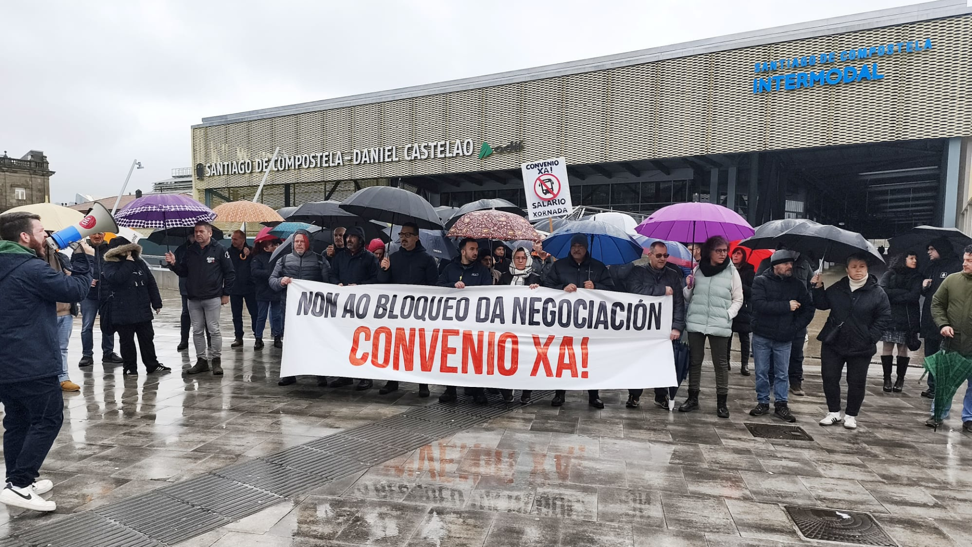 Imagen de una protesta en el marco de la huelga de transporte por carretera en la provincia de A Coruña | CIG