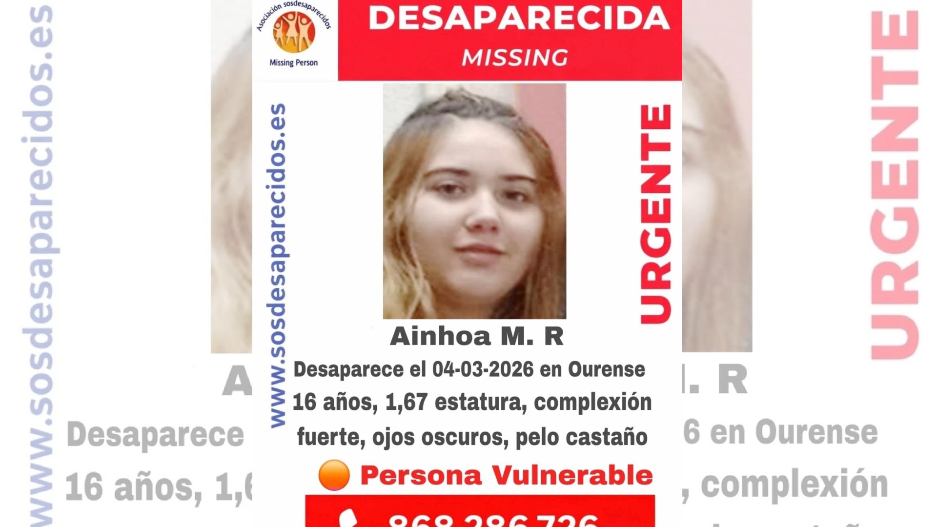 Ainhoa M.R. desaparecida Ourense centro menores