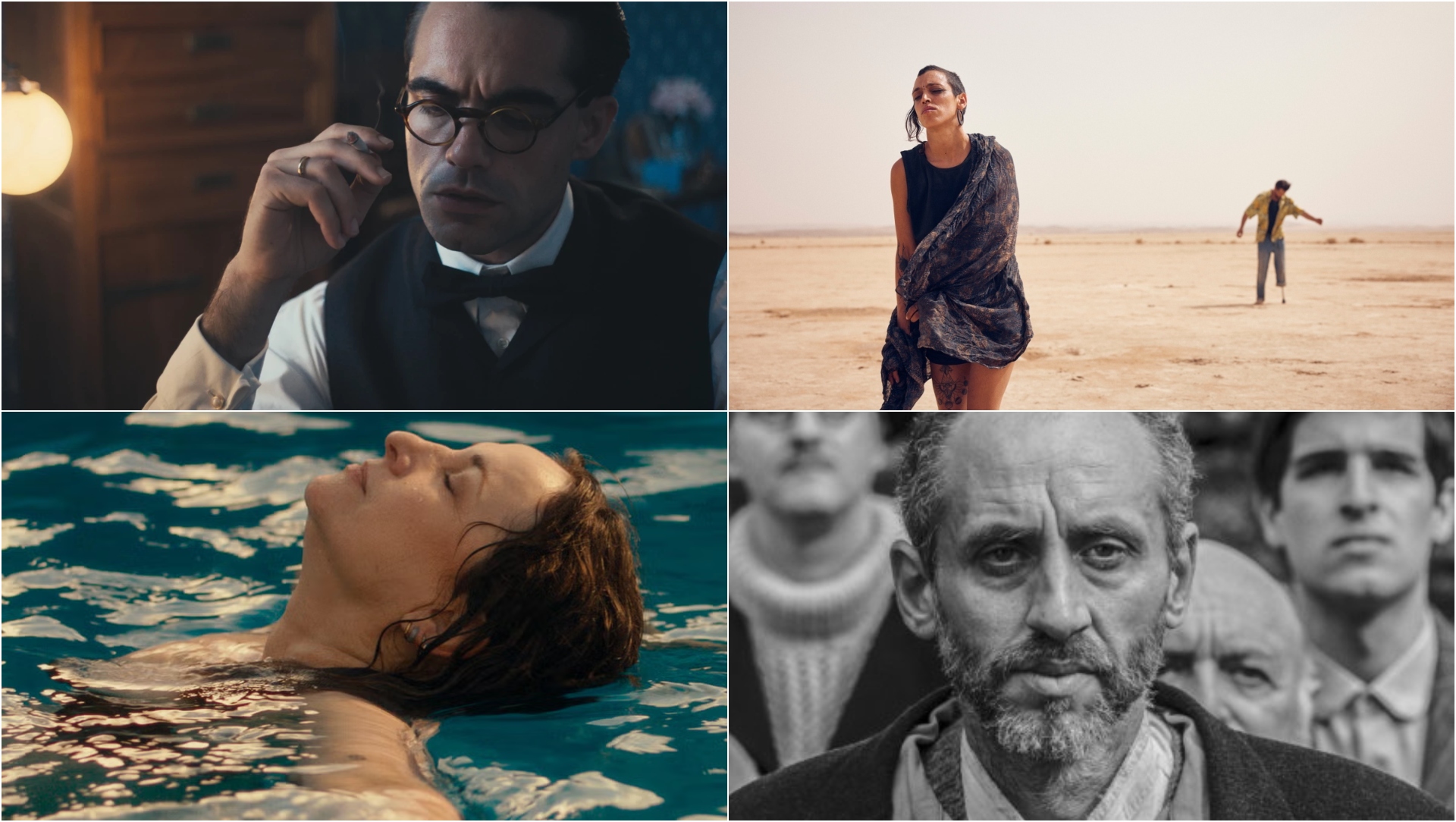 Fotogramas de 'Antes de Nós', 'Sirat', 'As liñas descontinuas' e 'San Simón', as nominadas a Mellor Película nos XXIV Premios Mestre Mateo.