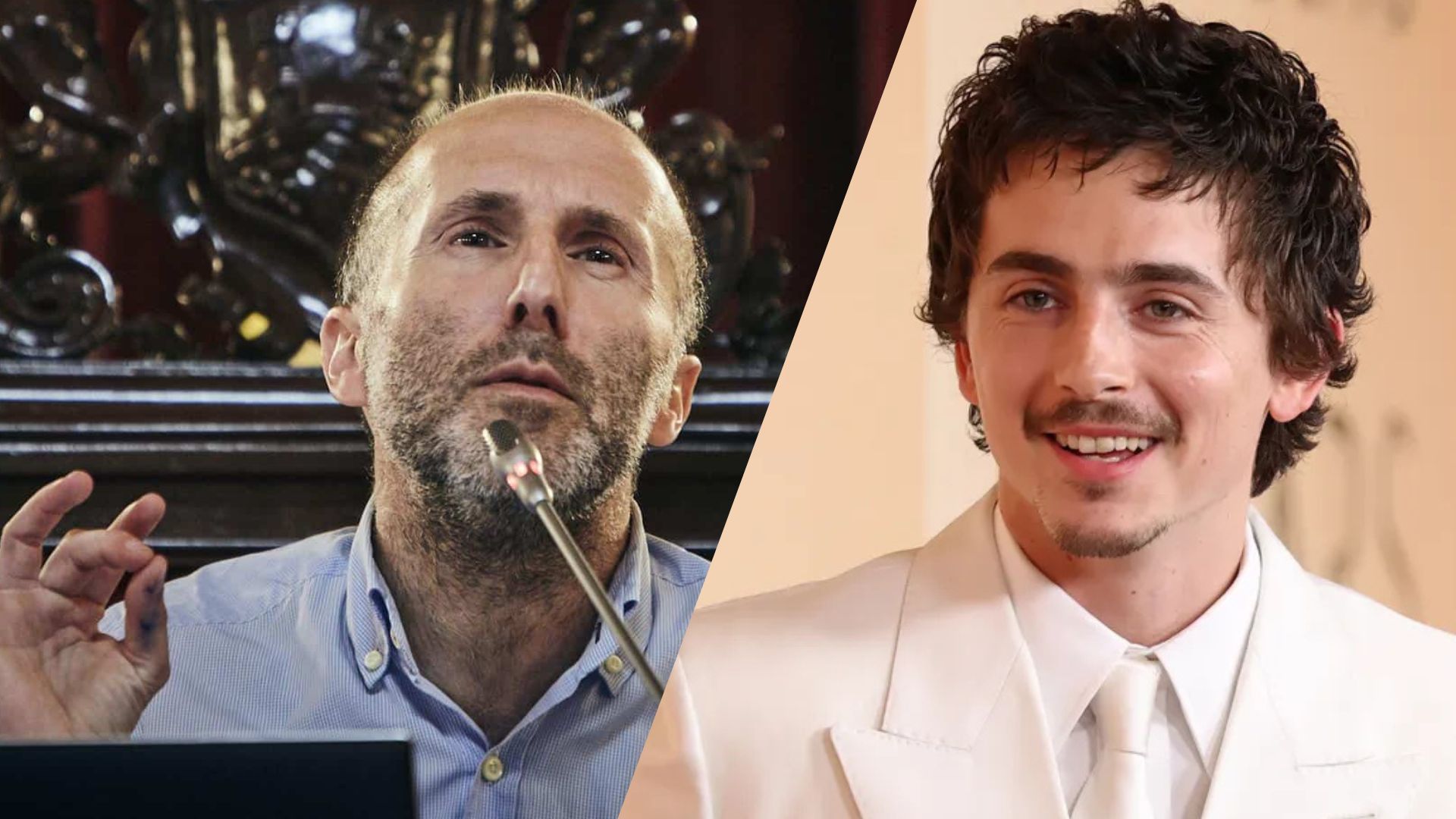 El alcalde de Ourense, Gonzalo Pérez Jácome, y el actor Timothée Chalamet.