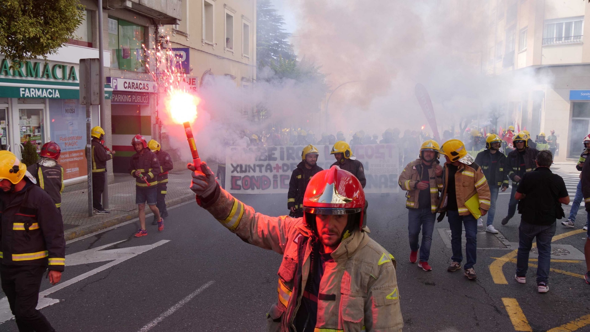 Manifestación bomberos archivo