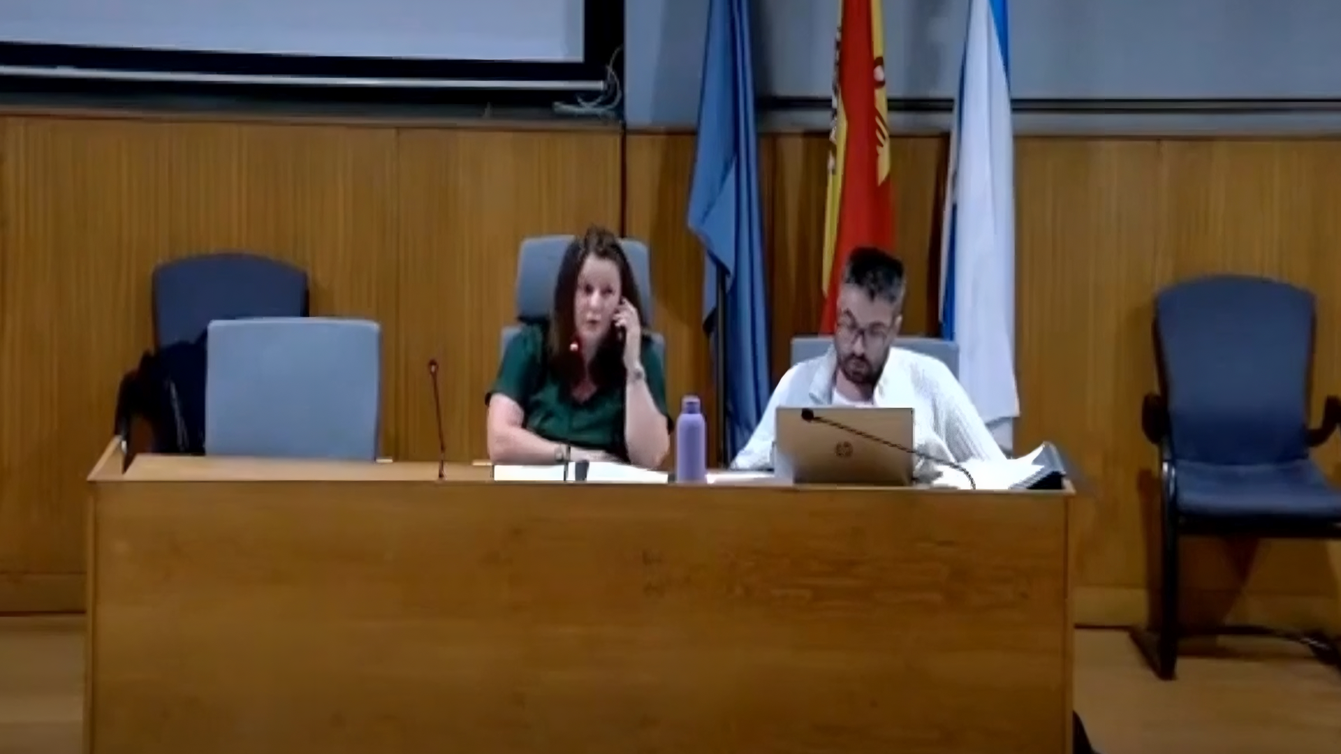 La alcaldesa, Araceli Gestido, durante en pleno | Concello de Cangas