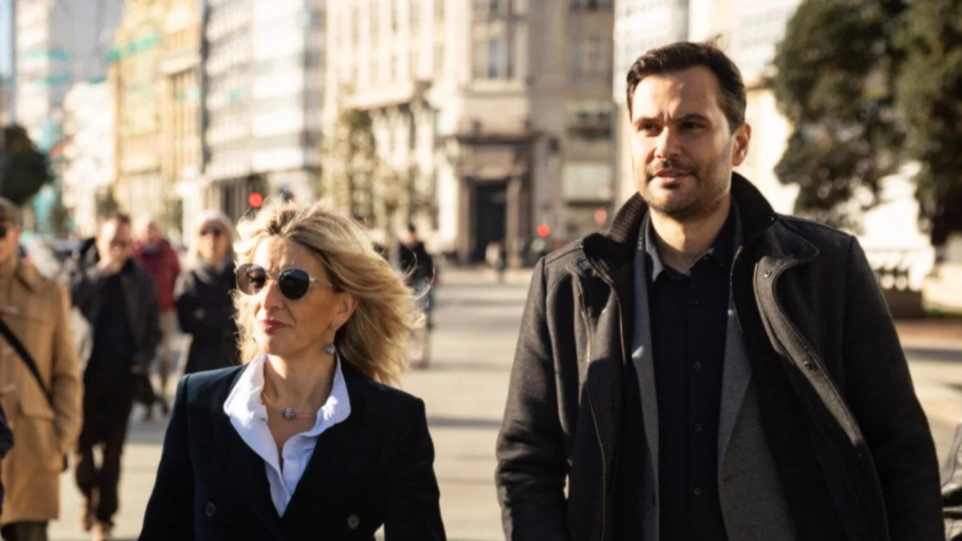 Imaxe de arquivo do secretario xeral de Sumar Galicia, Paulo Carlos López, xunto á vicepresidenta segunda do Goberno central, Yolanda Díaz | SUMAR GALICIA