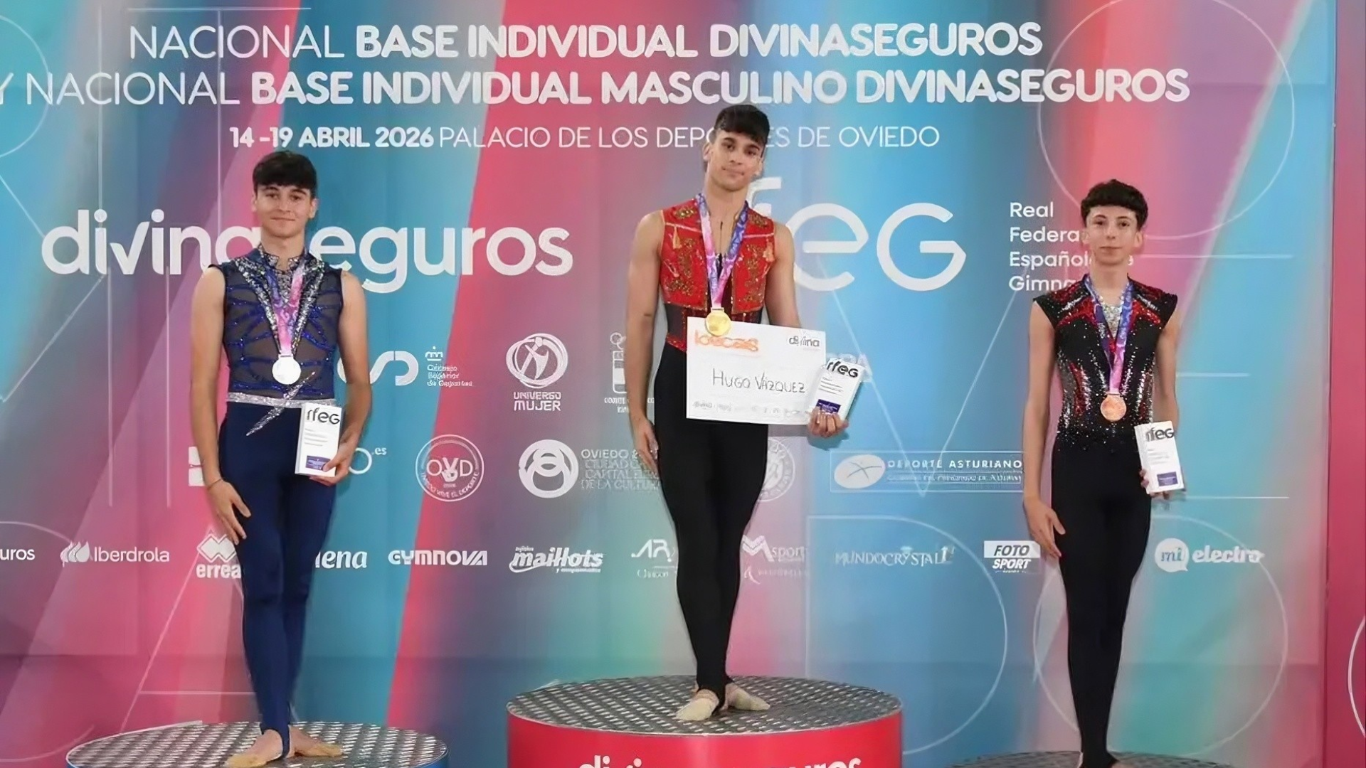 Hugo Vázquez tras a sús vitoria | Nacional base de ximnasia rítima - Oviedo