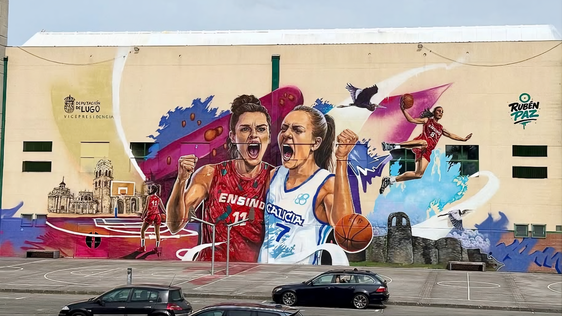 Imaxe do mural do Ensino do Pazo de Deportes de Lugo | @rubenpaz.trece