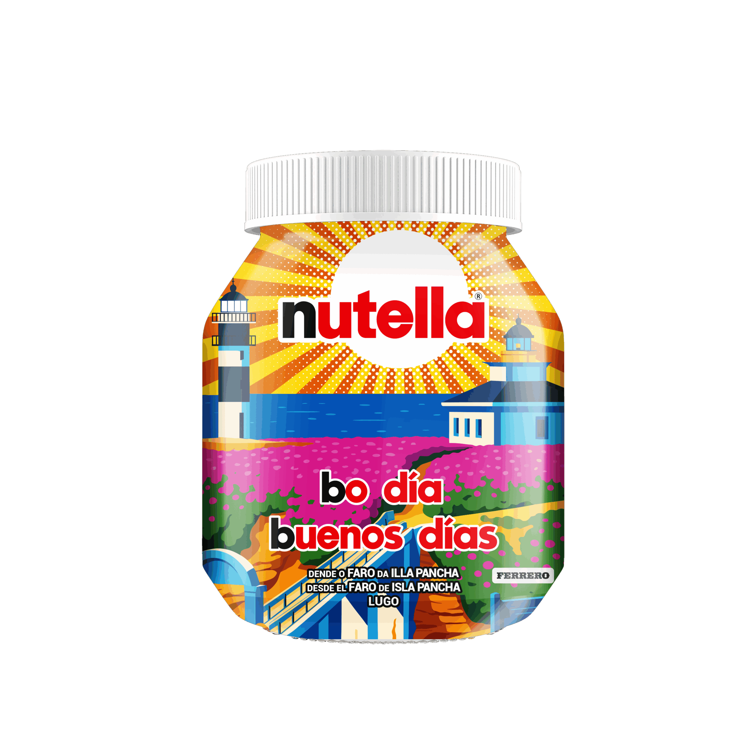A imaxe da Illa Pancha no bote de Nutella