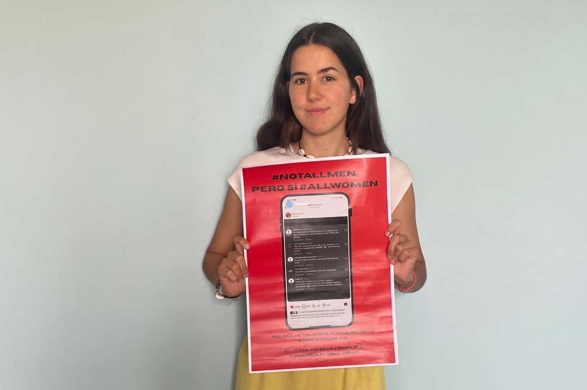 Leticia Vázquez, impulsora de la campaña Allwomen, durante la presentación de la iniciativa para denunciar el acoso machista en el entorno digital
