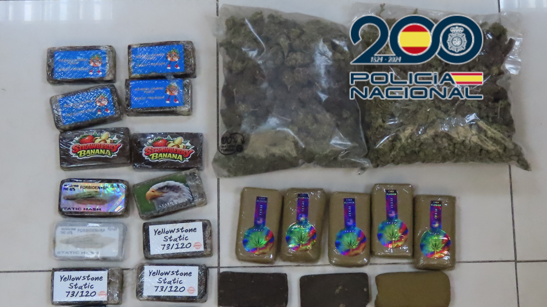 Parte de la droga incautada durante la operación | Policía Nacional
