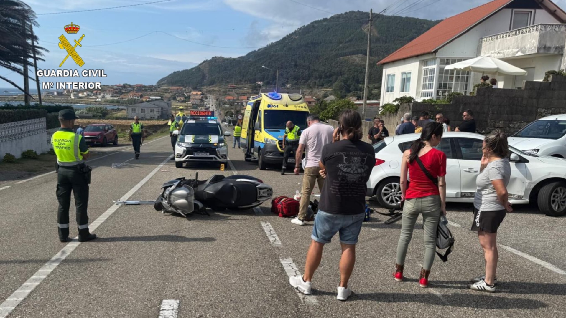 Accidente Oia motorista herido grave