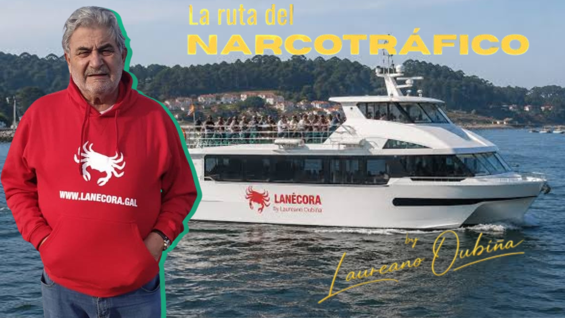 Laurena Oubiña junto a 'La Nécora', el barco en el que se desarrollará la "Ruta del Narcotráfico" por las Rías Baixas | @LAUREANOOUBINAOFICIAL