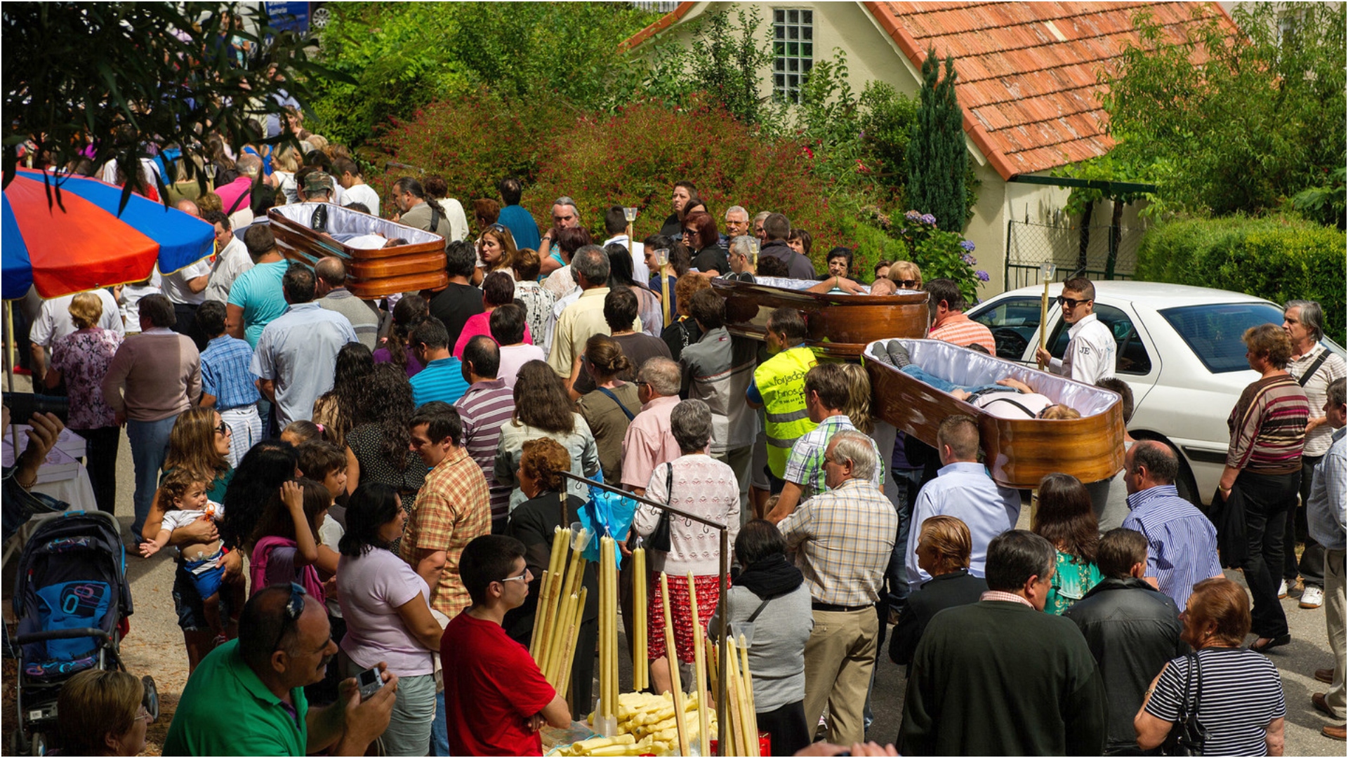Imagen de archivo de la procesión de los ataúdes en la Romaría de Santa Marta de Ribarteme, en As Neves | TURISMO DE GALICIA