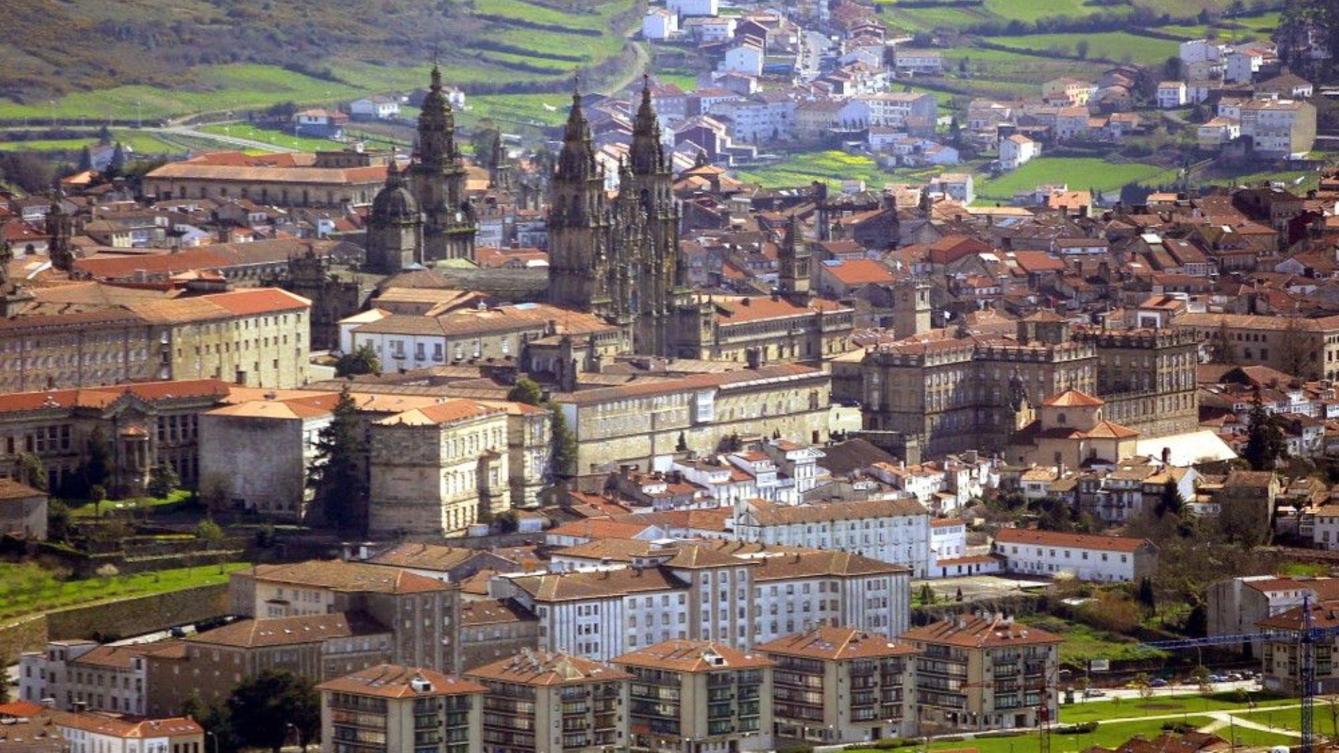 Imagen aérea de Santiago de Compostela.