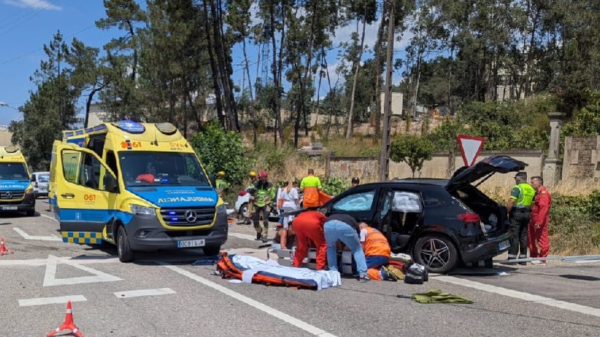Imagen del siniestro en la PO510, en O Porriño | Guardia Civil de Pontevedra