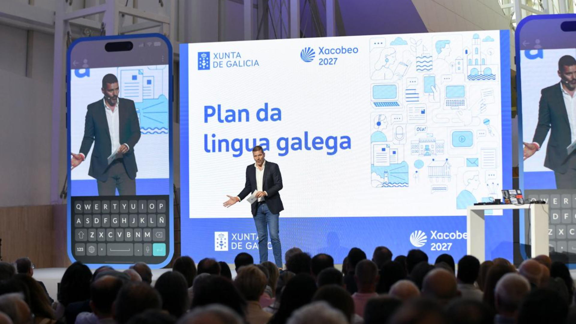 Ej conselleiro de Cultura, Lingua e Xuventude, José López Campos durante la presentación | Xunta de Galicia