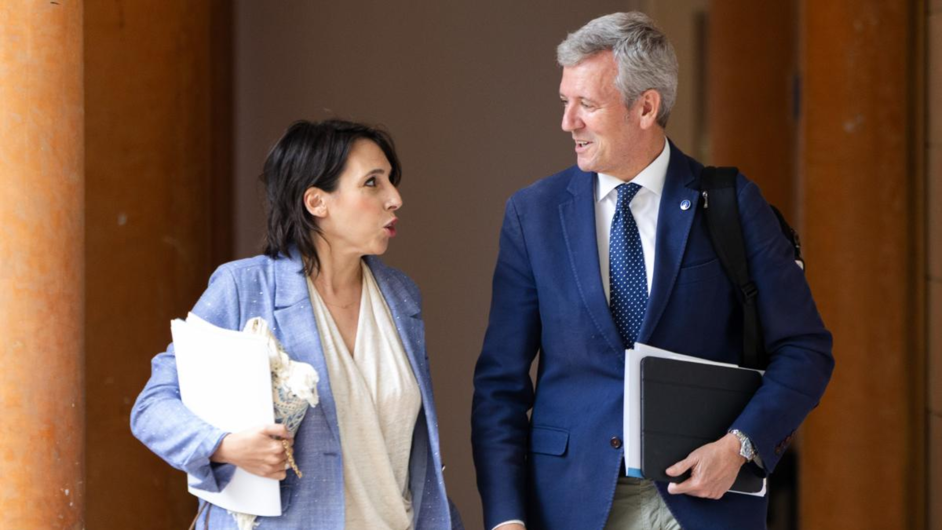 El presidente de la Xunta, Alfonso Rueda, junto a la conselleira de Economía e Industria, María Jesús Lorenzana | Xunta de Galicia