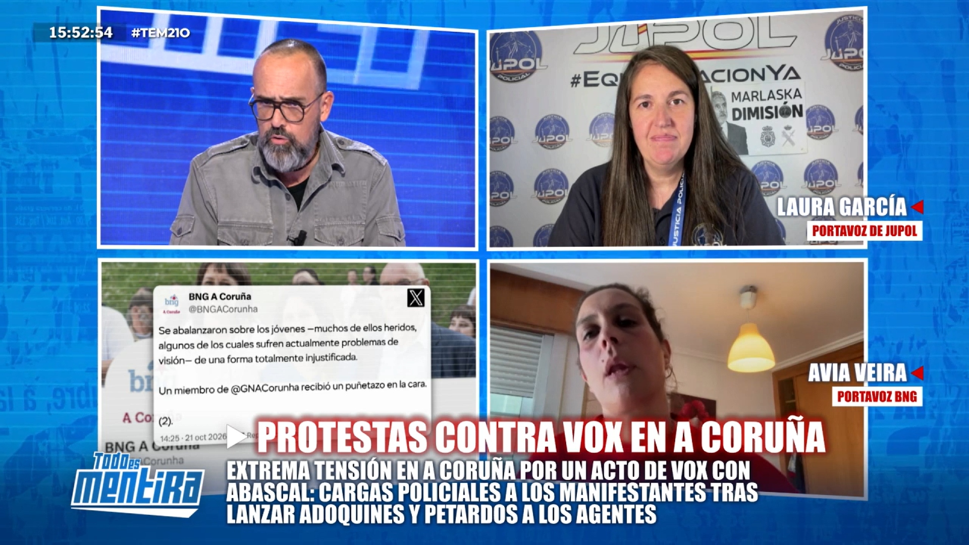 La candidata del BNG a la Alcaldía de A Coruña, Avia Veira, en el programa de Risto Mejide en Cuatro 'Todo es mentira' | CUATRO