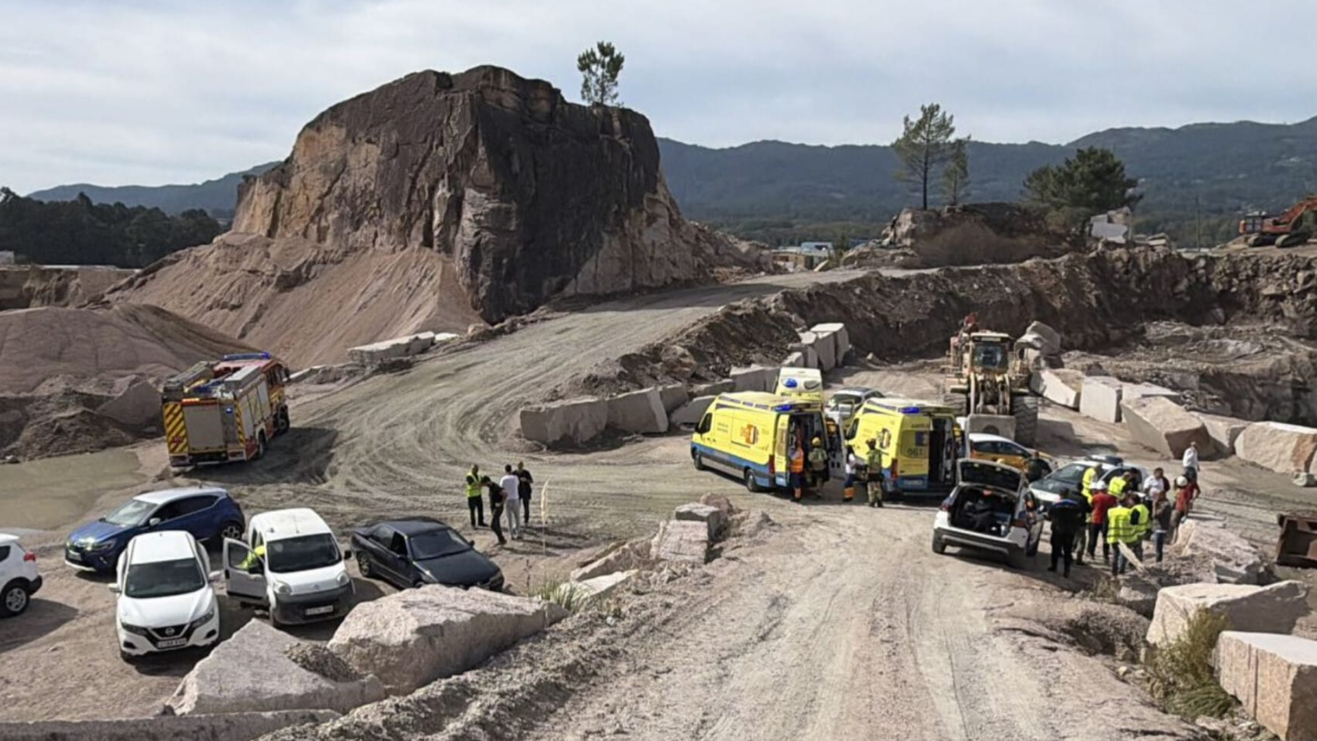 La cantera de O Porriño en la que se produjo una explosión que dejó a cuatro trabajadores heridos | GUARDIA CIVIL