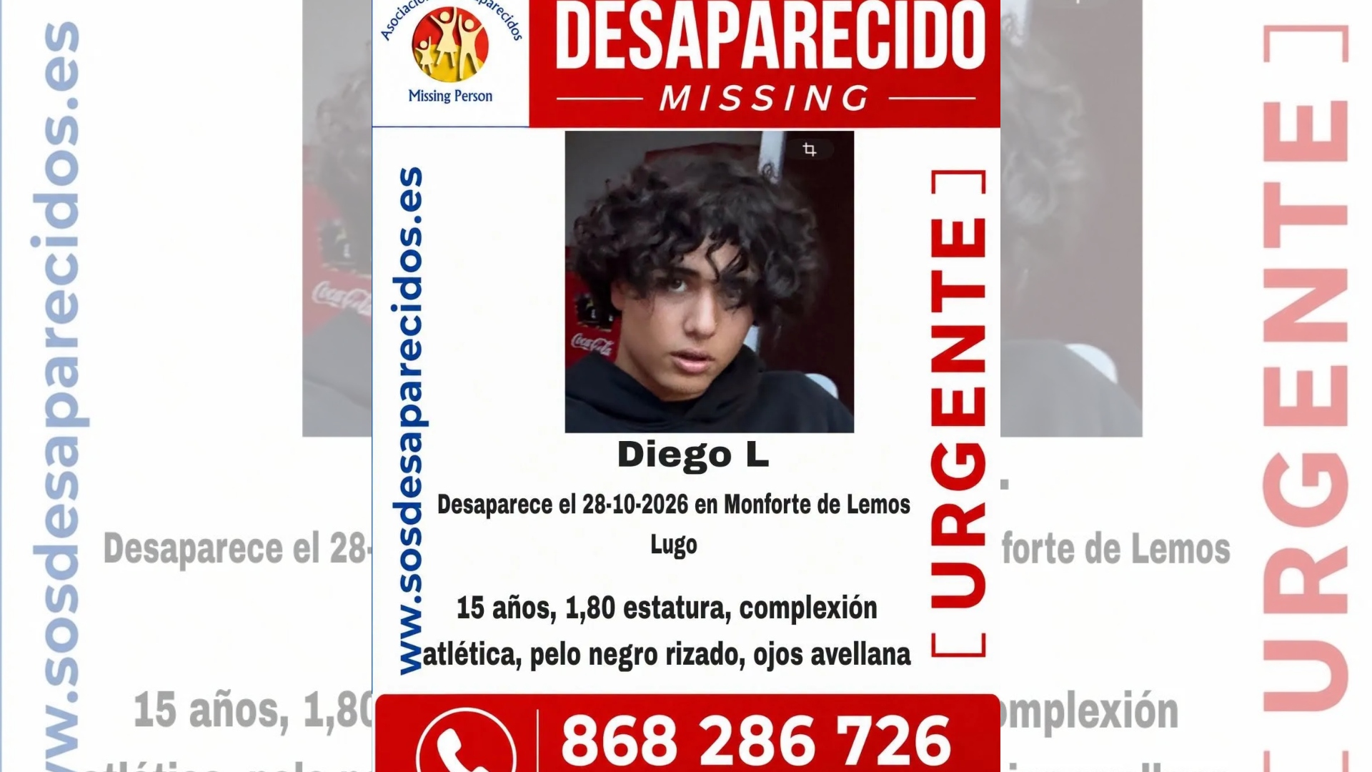 Diego L desaparecido Monforte de Lemos Lugo