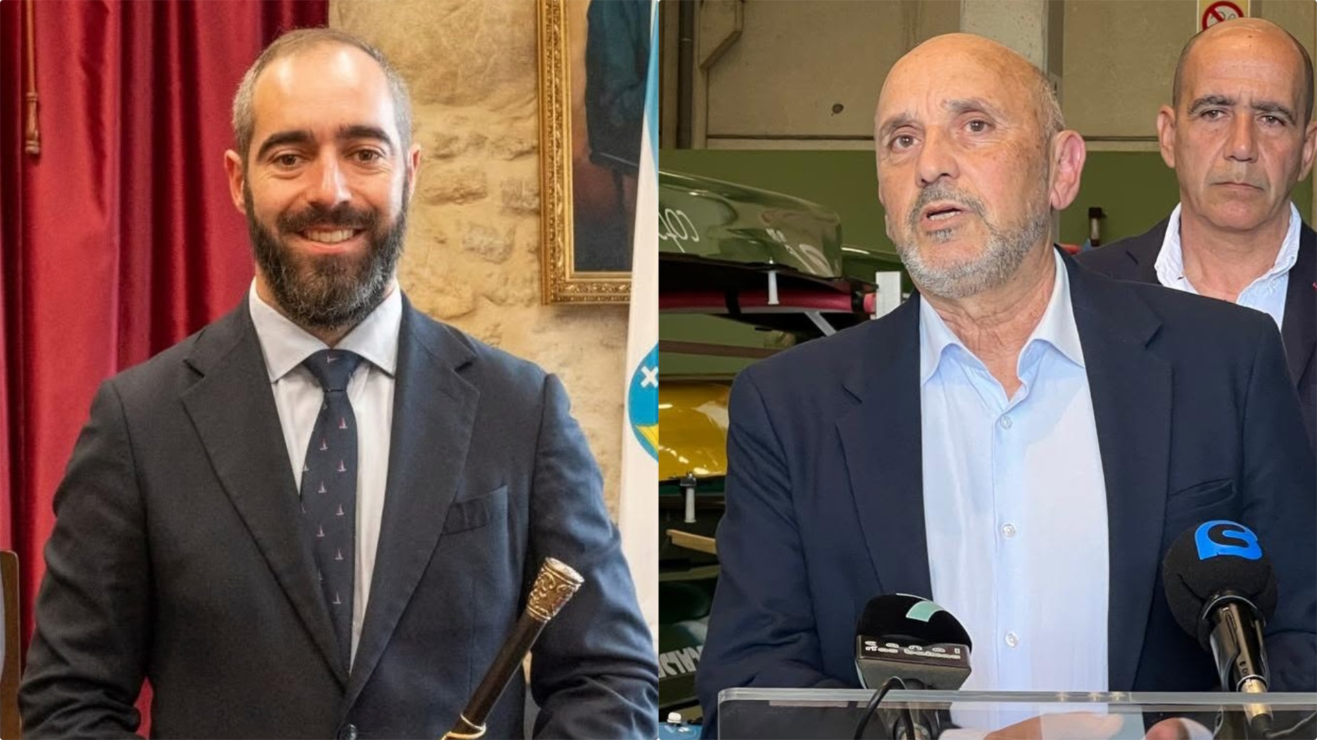 Julián Bustelo, alcalde de Rianxo por Rianxo en Común, e Xosé Carlos Vidal, alcalde da Pobra do Caramiñal por Nós Pobra.