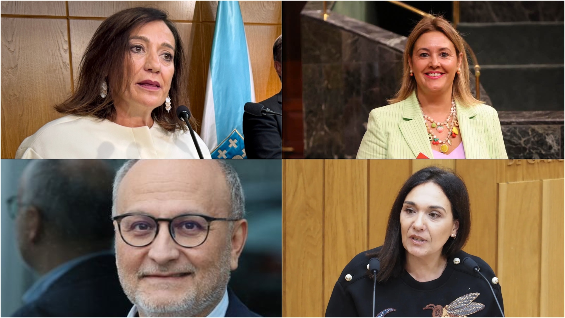 Obdulia Taboadela, Patricia Otero, Abel Losada y Carmen Rodríguez Dacosta, los cabezas de lista al Congreso por A Coruña, Lugo, Pontevedra y Ourense el 29-N.