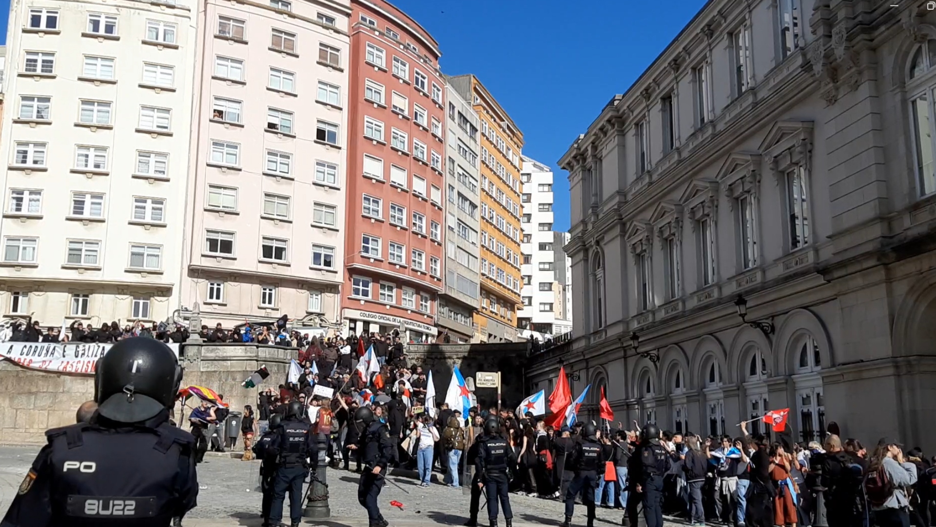 A mobilización na Coruña o pasado 21 de outubro durante a visita de Abascal | ARQUIVO