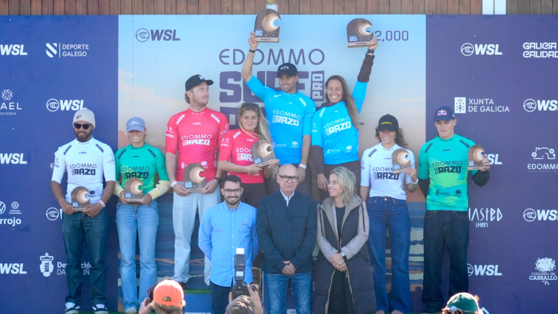 El podio del Edommo Surf Pro Razo 2026 | Classic Surf Pro